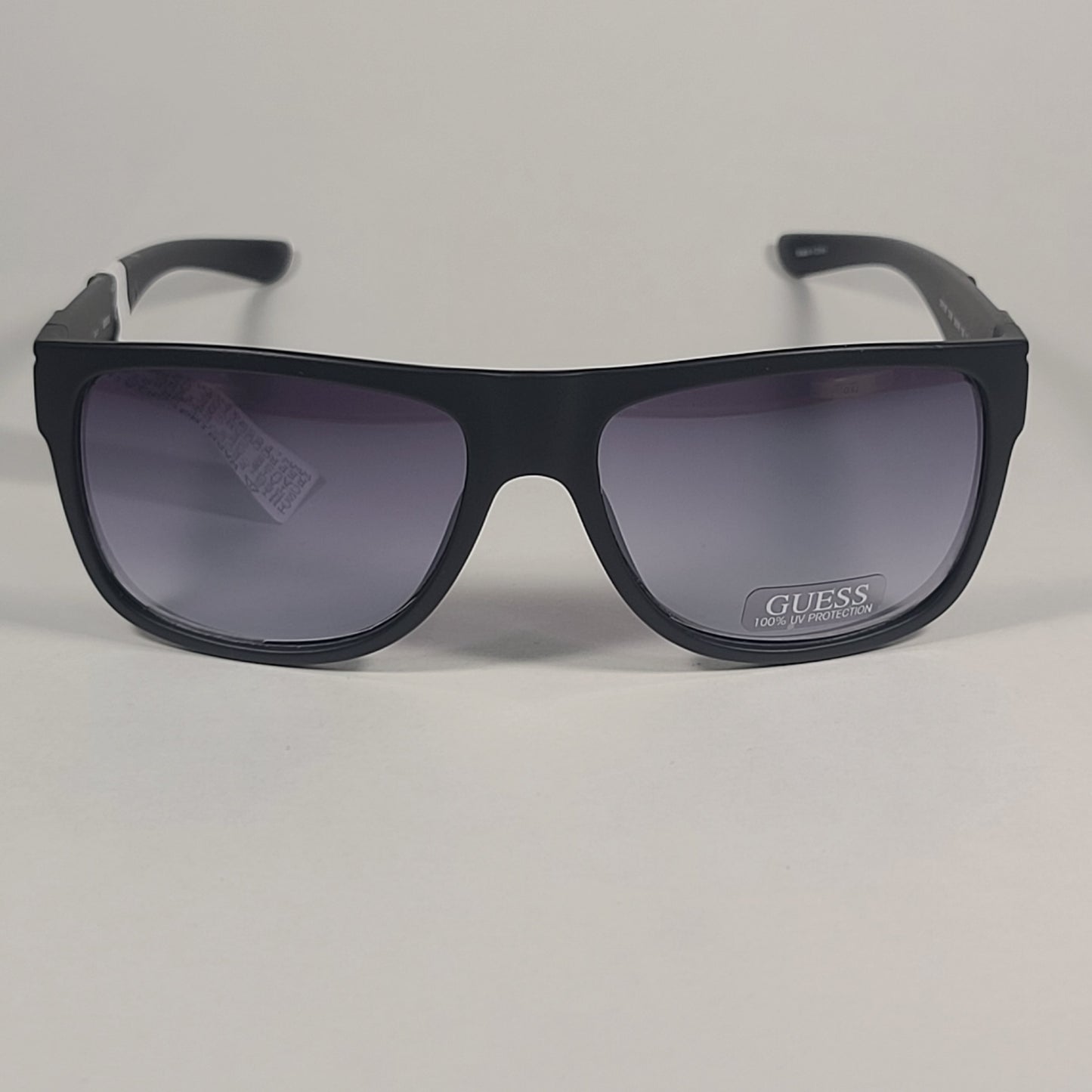 Guess Rectangular Sunglasses Matte Black Gray Gradient Lens GF0187 02W - Sunglasses