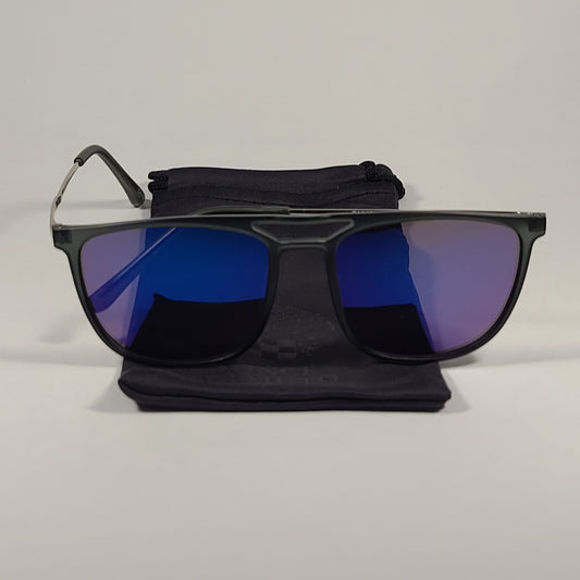 Vince Camuto VM620 GY Rectangle Sunglasses Gray Frame Blue Violet Flash Lens - Sunglasses