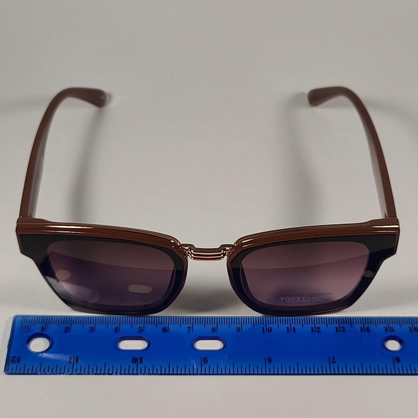 Vince Camuto VC974 BN Square Sunglasses Brown Marble Frame Brown Gradient Lens - Sunglasses