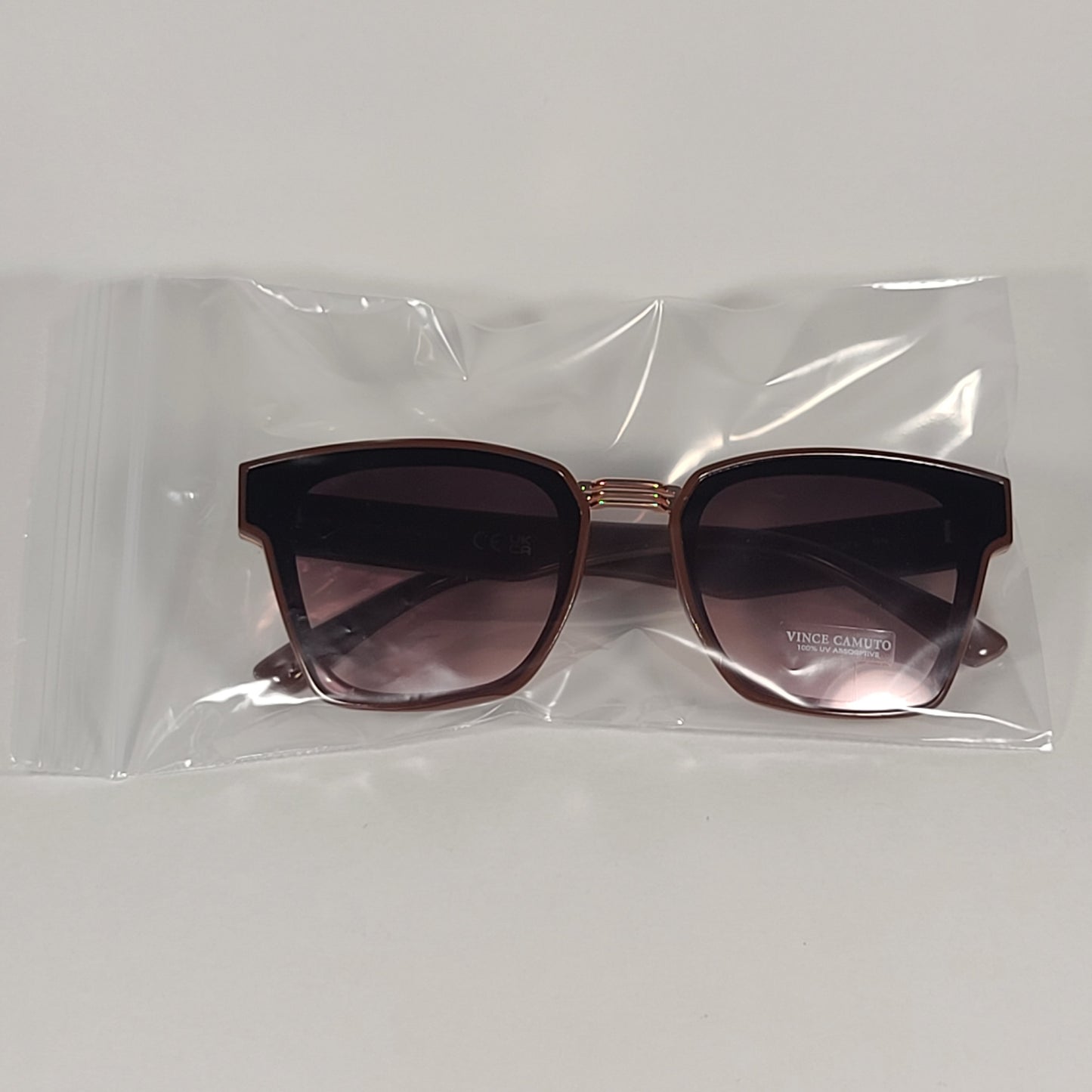 Vince Camuto VC974 BN Square Sunglasses Brown Marble Frame Brown Gradient Lens - Sunglasses