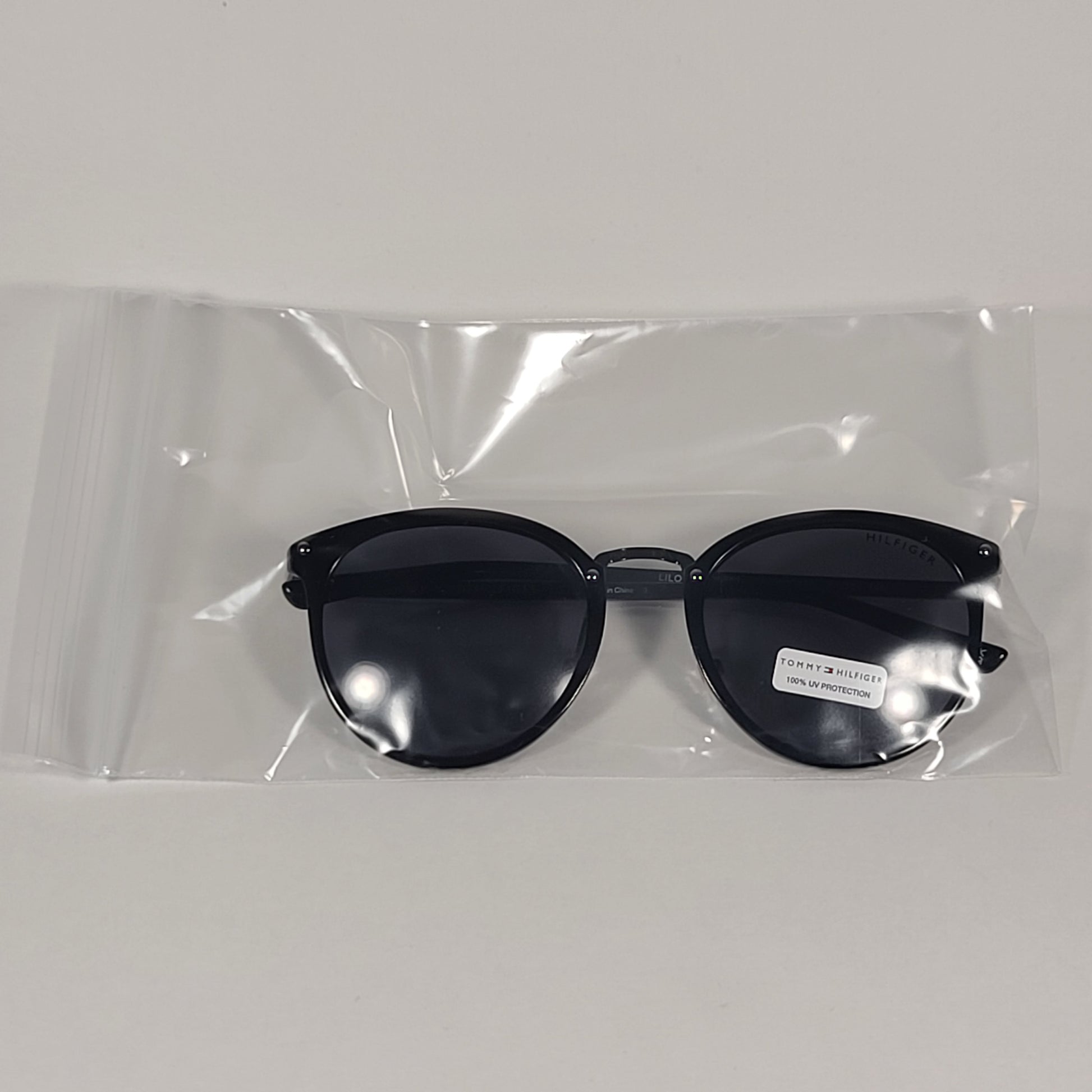 Tommy Hilfiger Lilo Round Sunglasses Black Gunmetal Frame Gray Lens LILO WP OL556 - Sunglasses