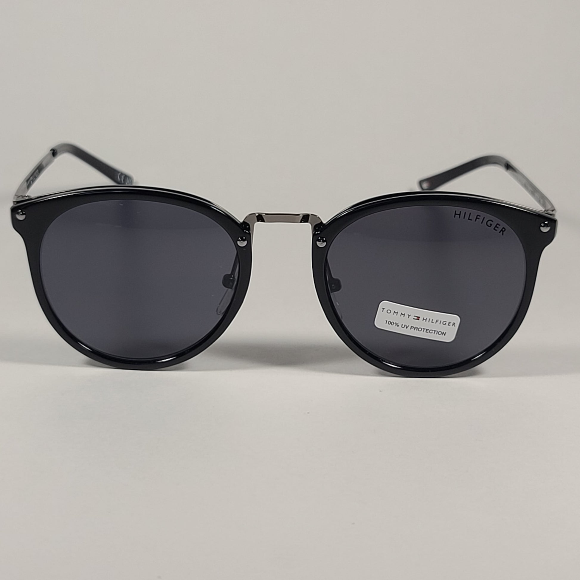 Tommy Hilfiger Lilo Round Sunglasses Black Gunmetal Frame Gray Lens LILO WP OL556 - Sunglasses