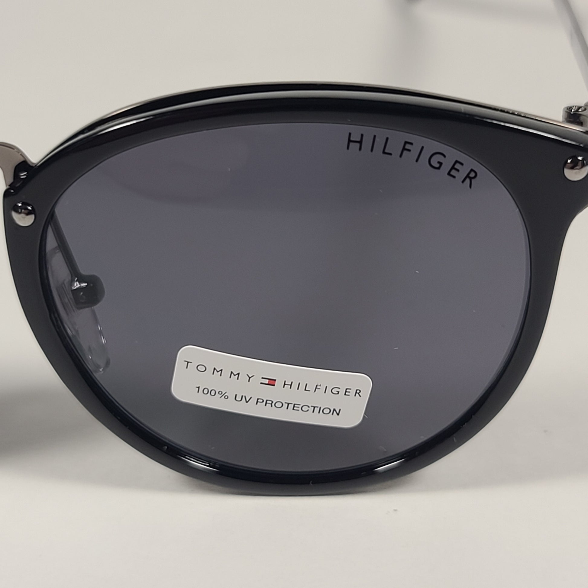 Tommy Hilfiger Lilo Round Sunglasses Black Gunmetal Frame Gray Lens LILO WP OL556 - Sunglasses