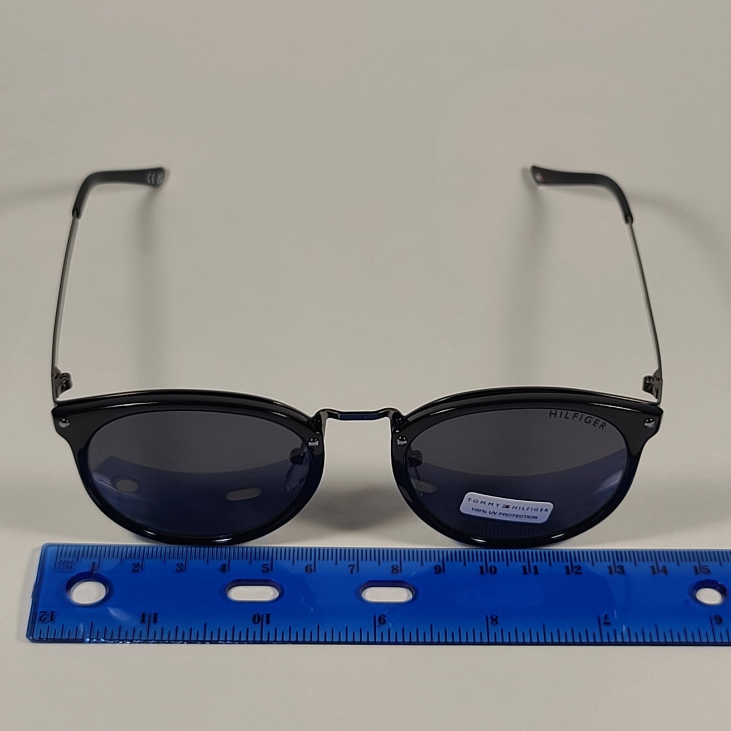 Tommy Hilfiger Lilo Round Sunglasses Black Gunmetal Frame Gray Lens LILO WP OL556 - Sunglasses