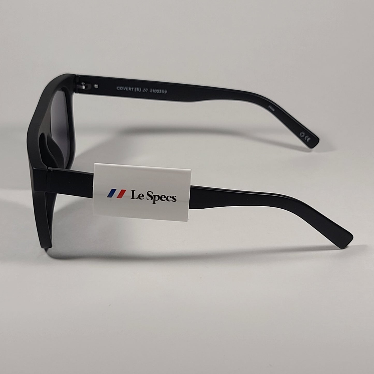 Le Specs Covert Square Sunglasses Matte Black Rubber Frame Gray Tinted Lens LSP2102309 - Sunglasses