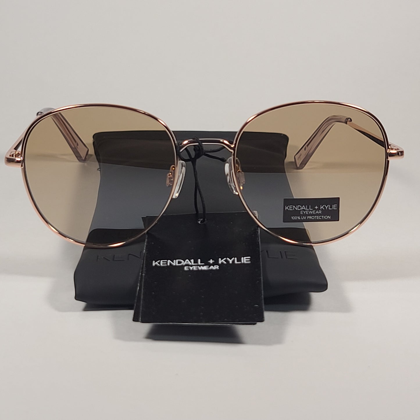 Kendall + Kylie Collins KK4072CE 680 Modified Round Sunglasses Rose Gold Frame / Gold Lens - Sunglasses