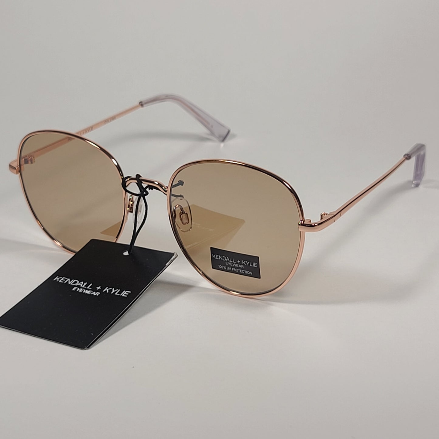 Kendall + Kylie Collins KK4072CE 680 Modified Round Sunglasses Rose Gold Frame / Gold Lens - Sunglasses