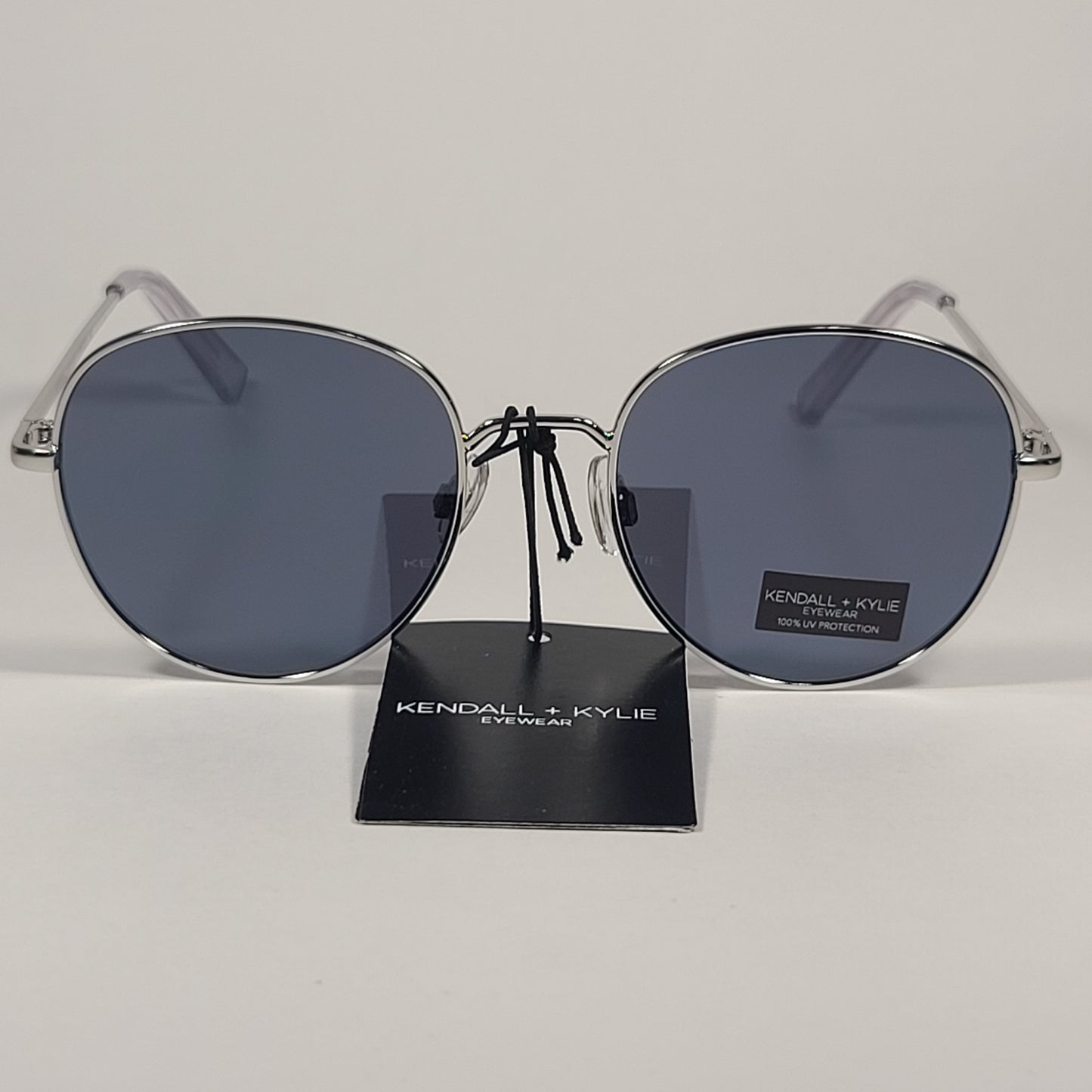 Kendall + Kylie Collins KK4072CE 035 Modified Round Sunglasses Shiny Silver Frame / Gray Lens - Sunglasses