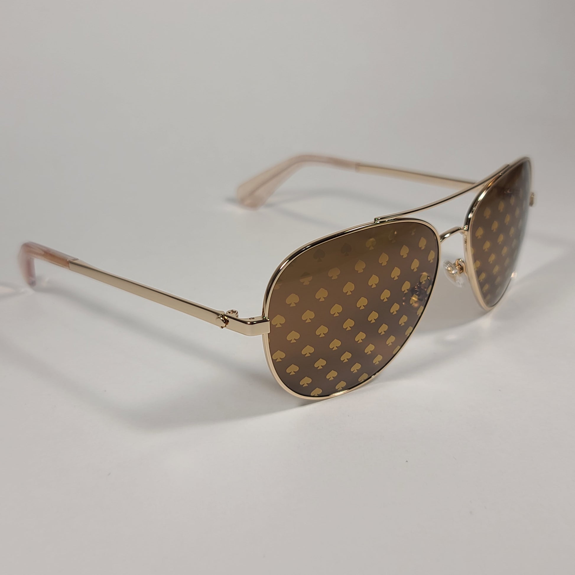 Kate Spade New York Avaline2/S 94RK1 Aviator Sunglasses Gold Frame Spade Lens - Sunglasses