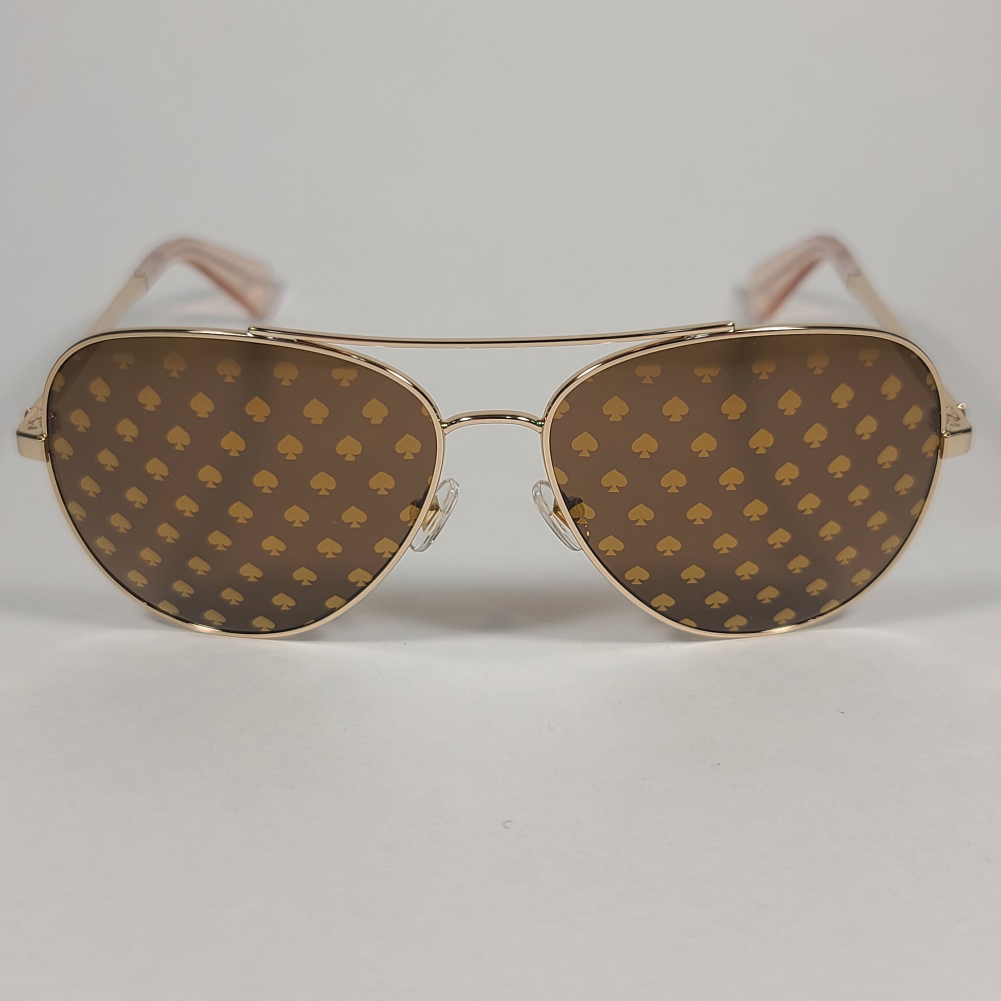 Kate Spade New York Avaline2/S 94RK1 Aviator Sunglasses Gold Frame Spade Lens - Sunglasses