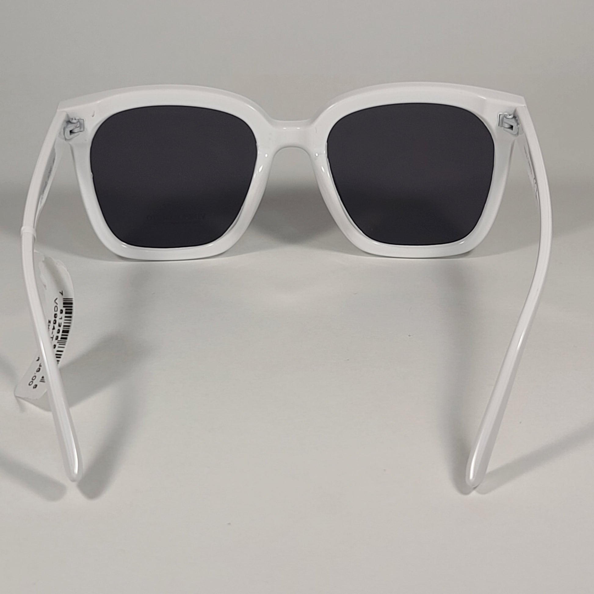 Vince Camuto VC965 WH Oversize Sunglasses Shiny White Frame Gray Tinted Lens - Sunglasses