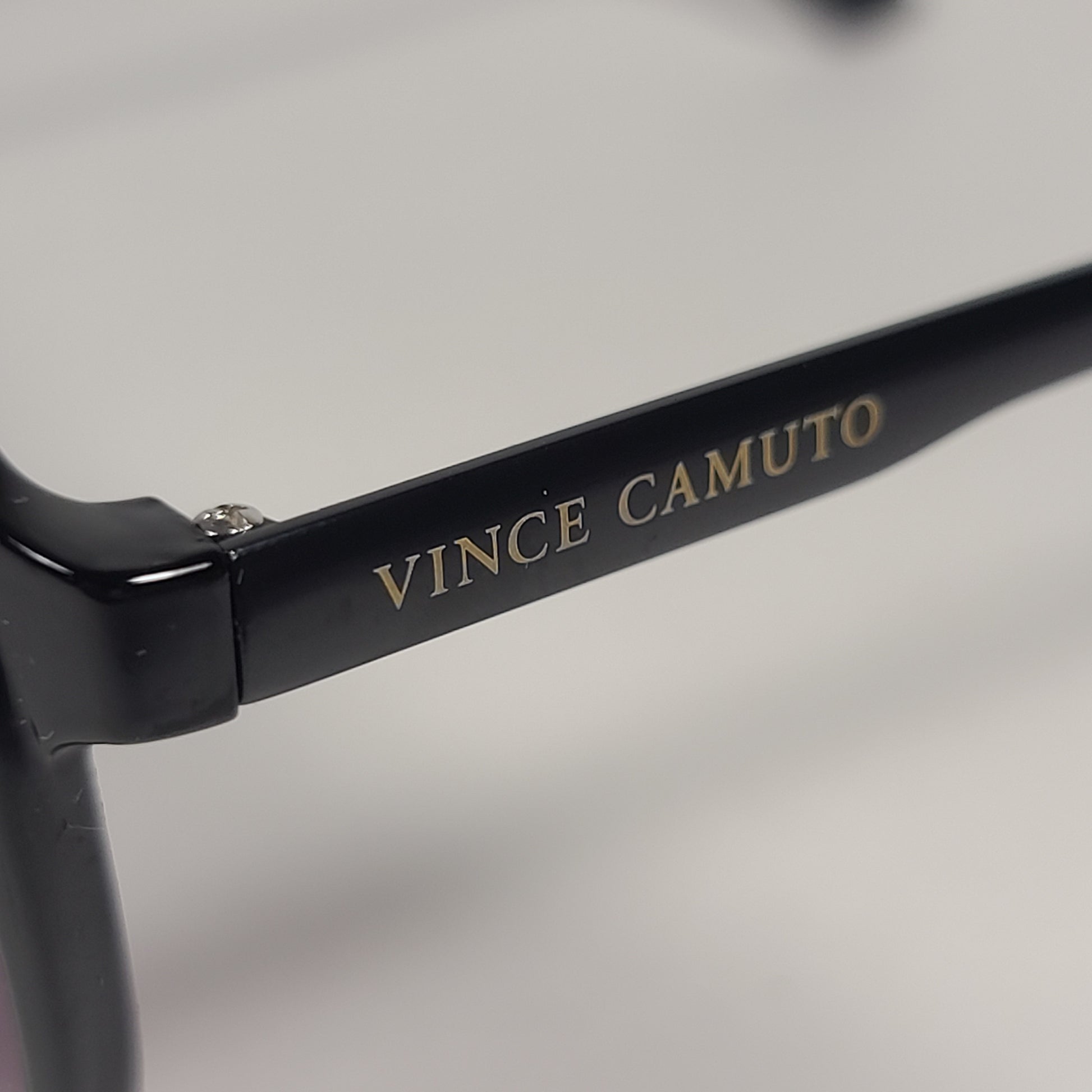 Vince Camuto Turbo Aviator Sunglasses Shiny Black Smoke Lens VM616 OX - Sunglasses