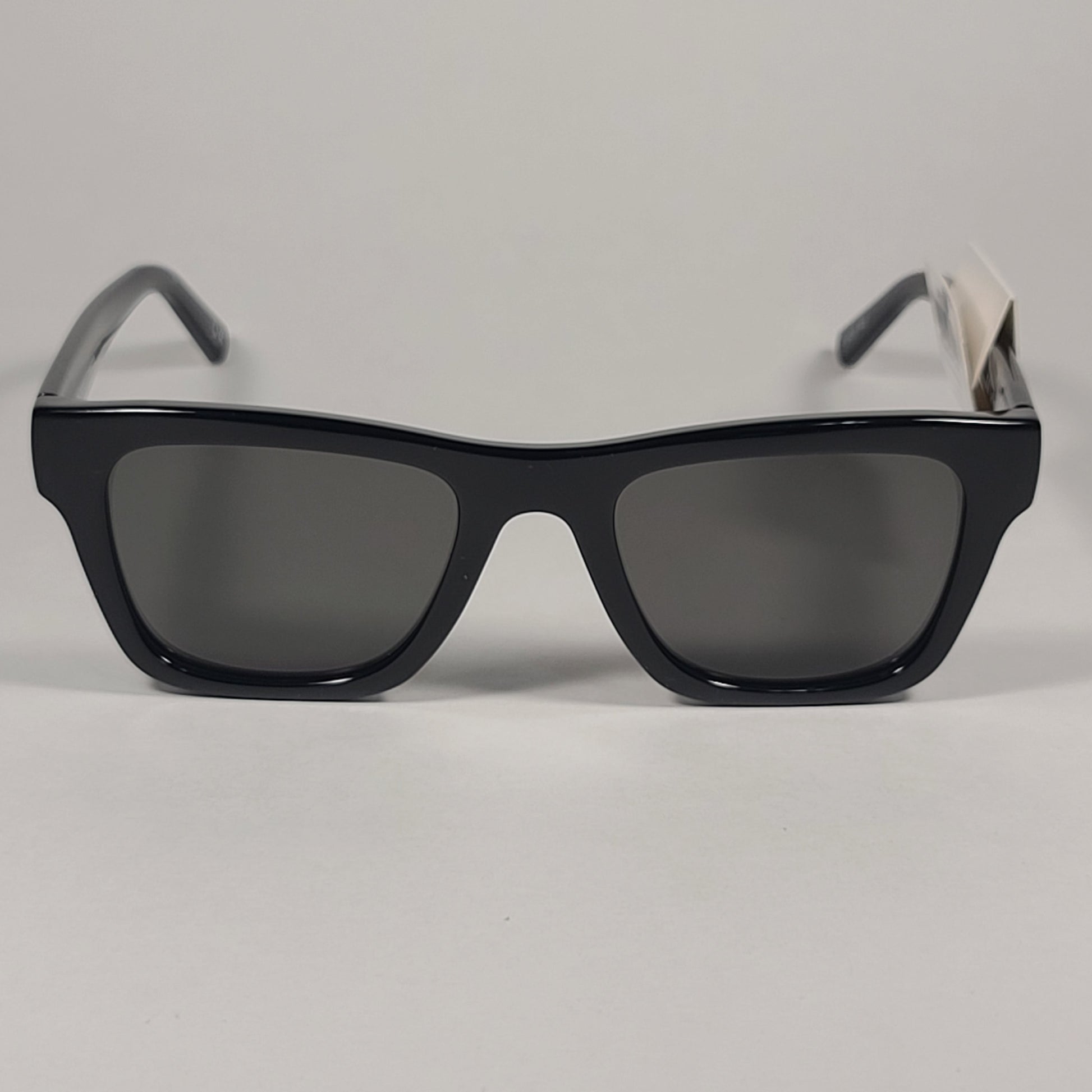 Le Specs Le Phoque Square Sunglasses Shiny Black Frame Green Tinted Lens LSP2102320 - Sunglasses