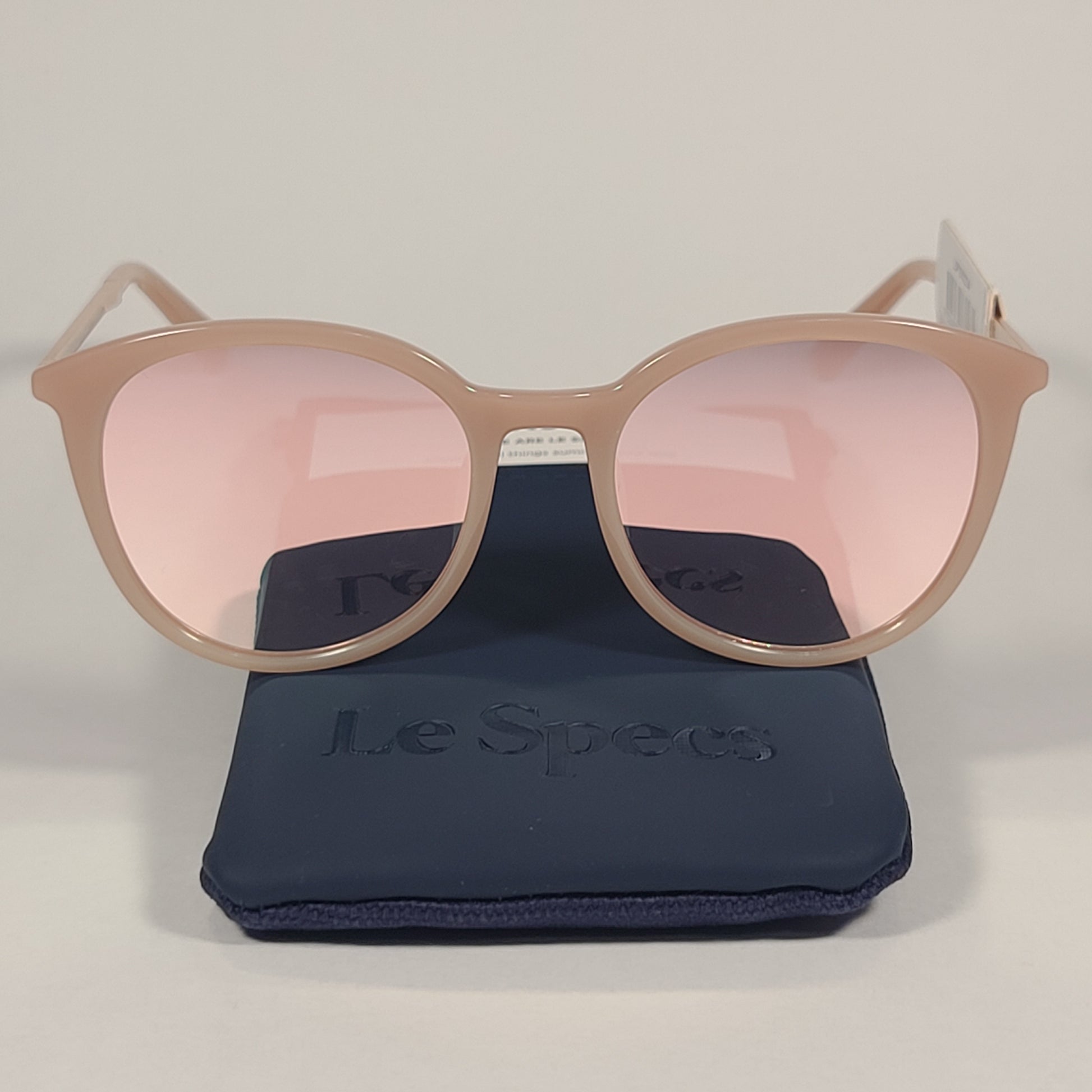 Le Specs Le Danzig Round Sunglasses Rose Gold Frame Pink Rose Mist Mirror Lens LSP2002234 Rose Mist / Rose Gold - Sunglasses