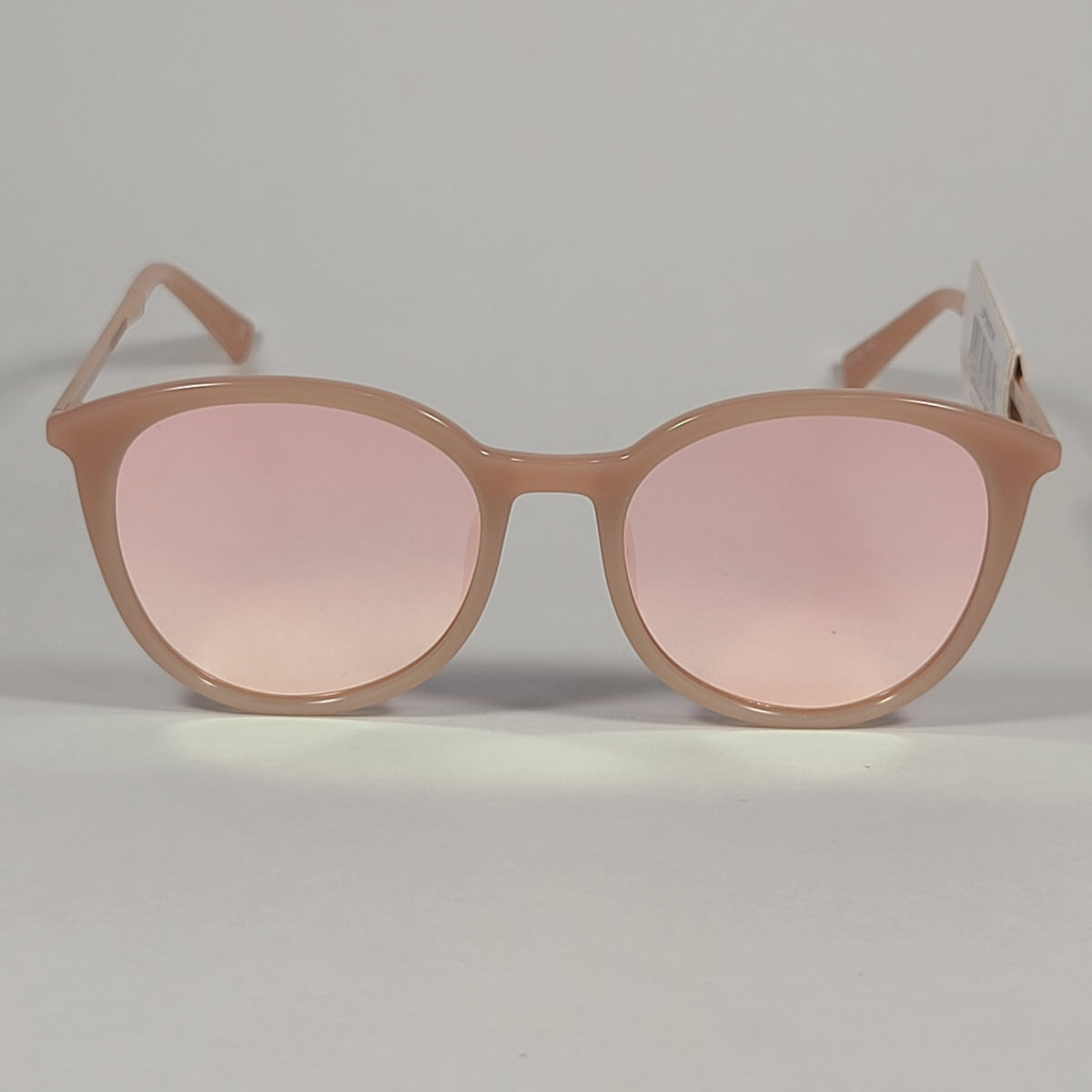 Le Specs Le Danzig Round Sunglasses Rose Gold Frame Pink Rose Mist Mir