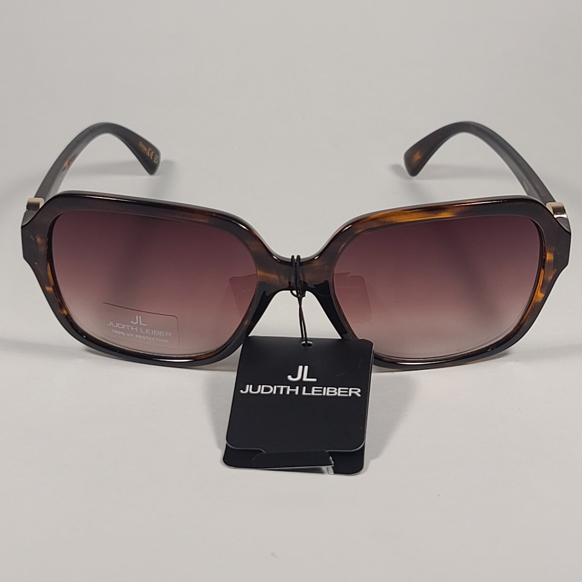 JL By Judith Leiber Poppy Oval Sunglasses Brown Gold Brown Gradient Lens - Sunglasses