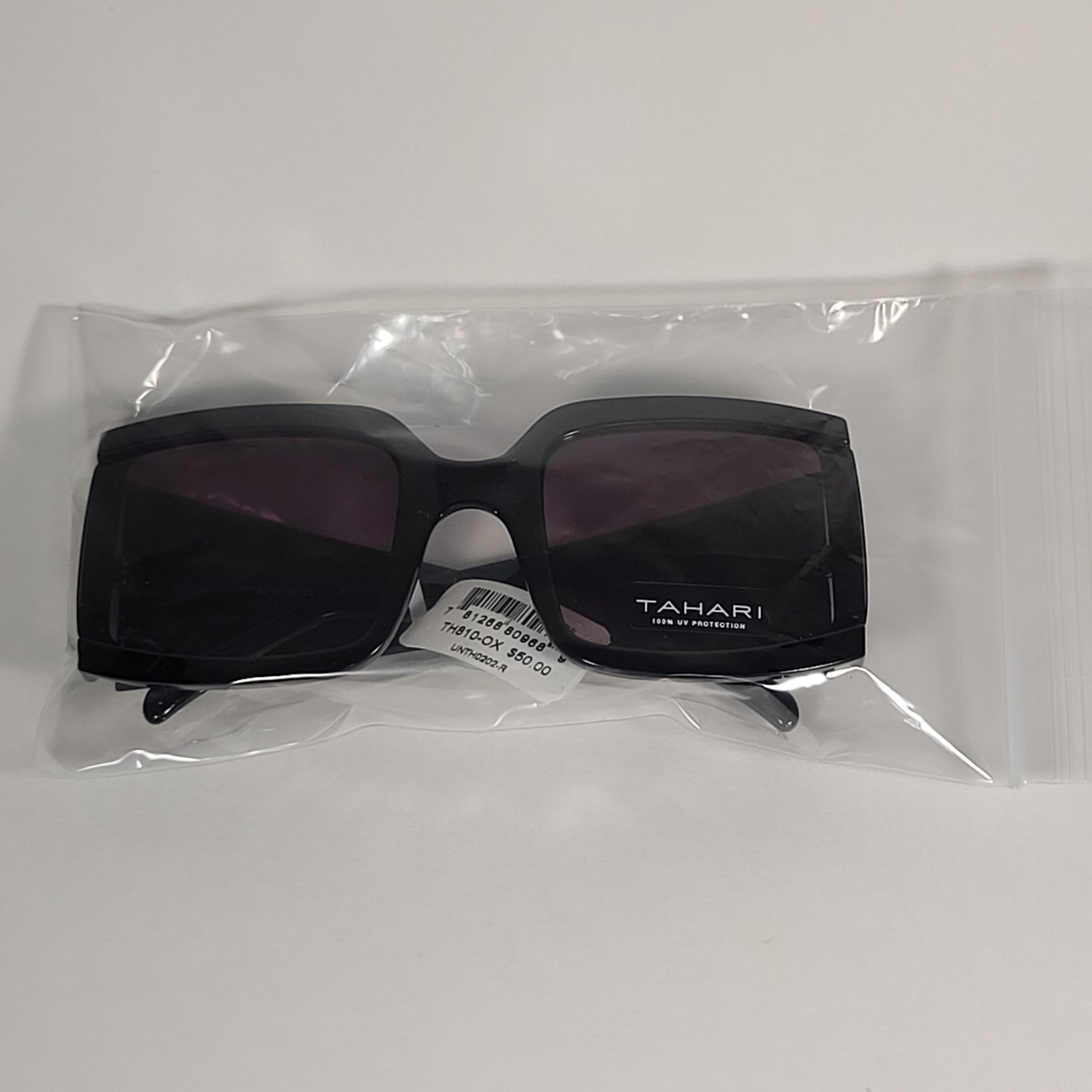 Tahari Oversize Square Sunglasses Shiny Black Frame Black Gradient TH810 OX - Sunglasses