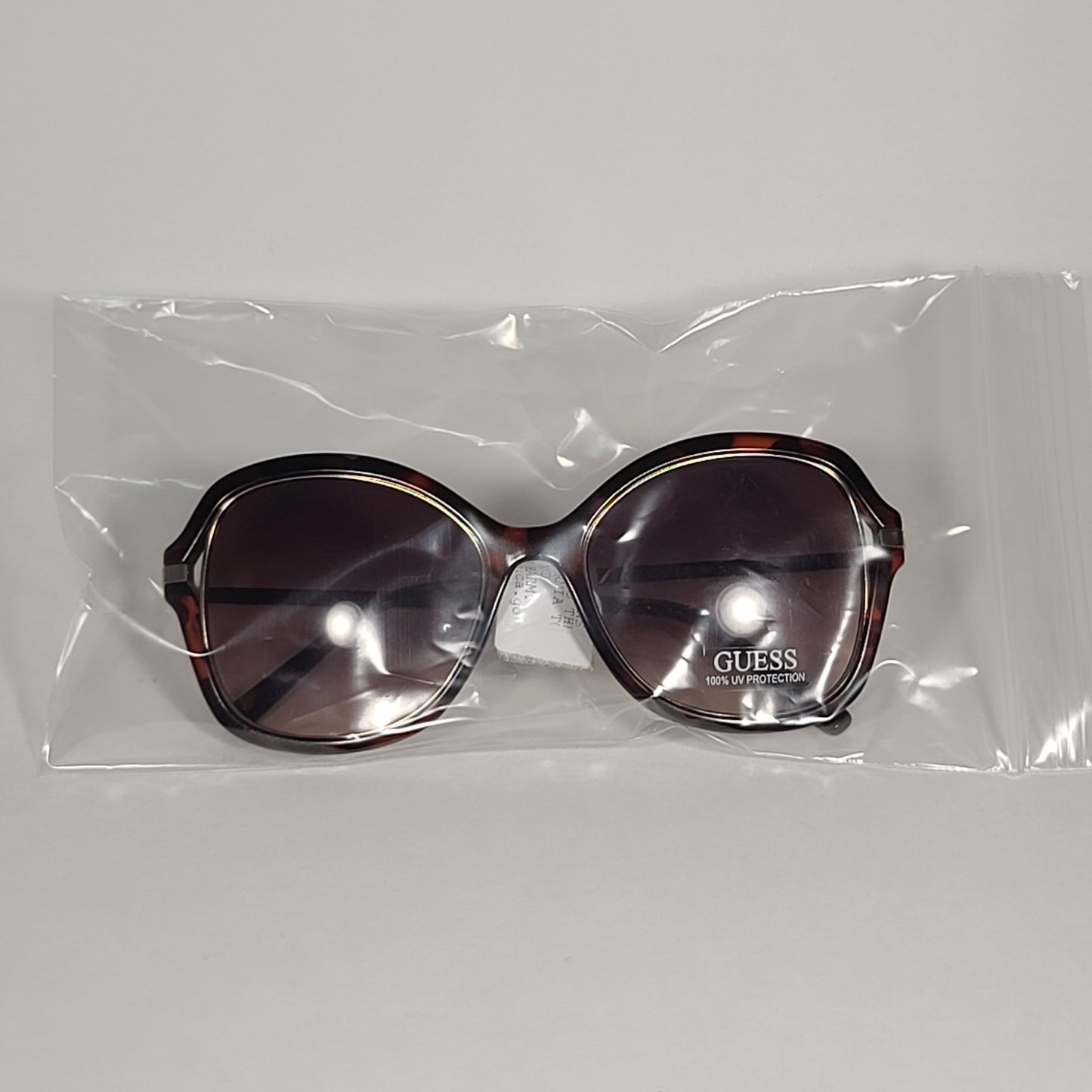 Guess Butterfly Sunglasses Shiny Brown Tortoise Gold Brown Gradient GF0352 52F - Sunglasses