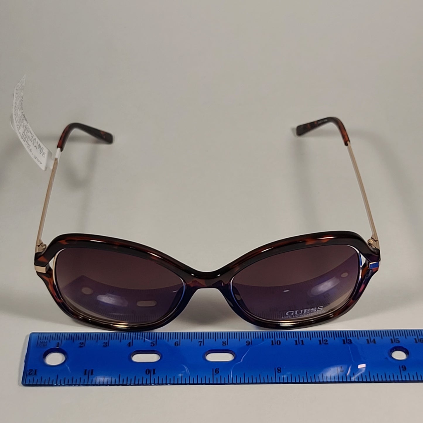 Guess Butterfly Sunglasses Shiny Brown Tortoise Gold Brown Gradient GF0352 52F - Sunglasses