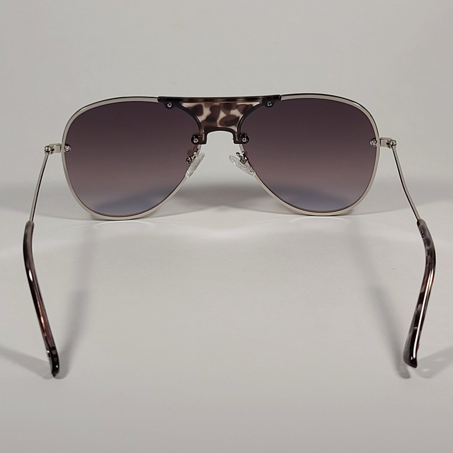 Vince Camuto Rimless Aviator Sunglasses Silver Frame Blue Mirror Lens VC831 SLV - Sunglasses
