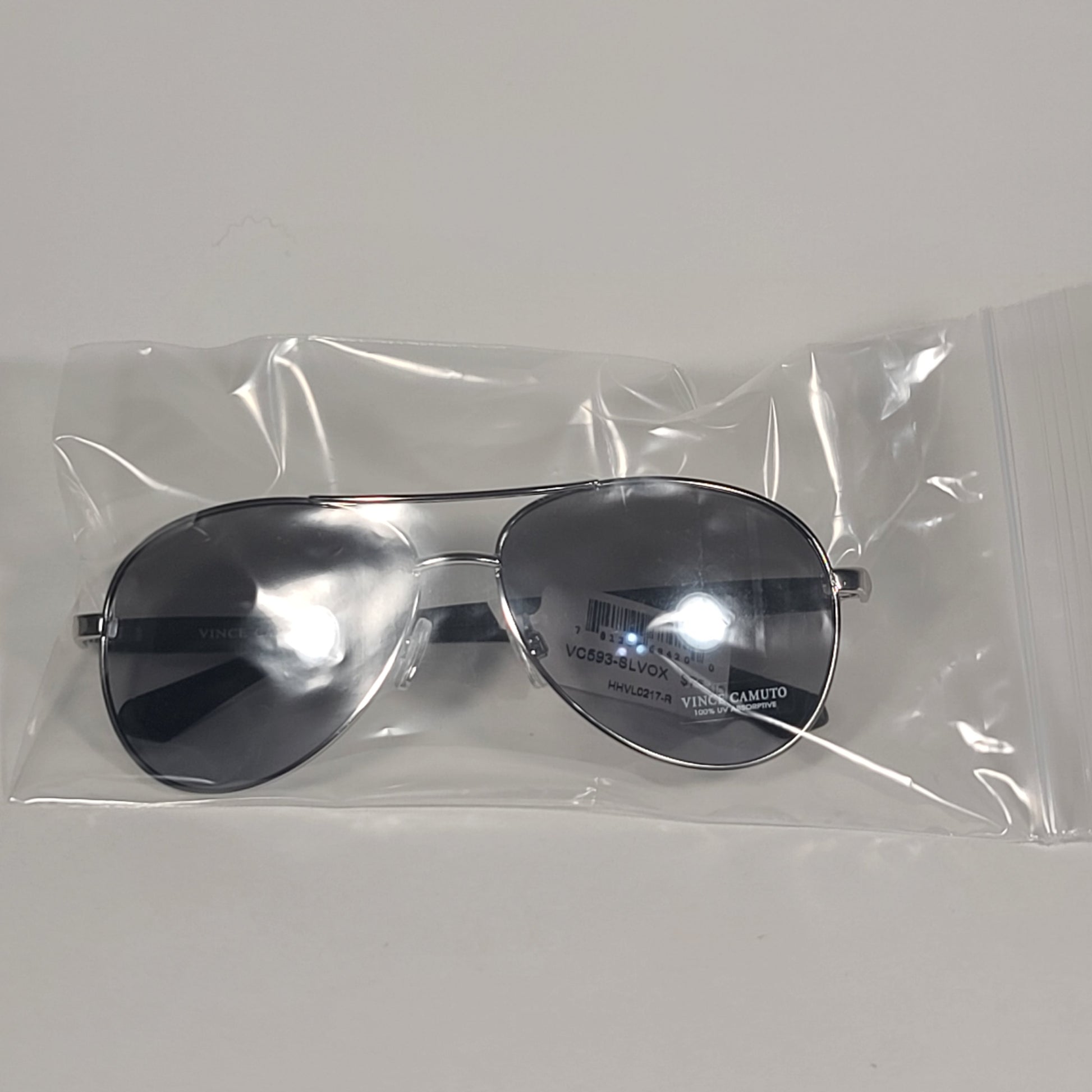 Vince Camuto VC593 SLVOX Aviator Sunglasses Silver Black Frame Silver Mirror Lens - Sunglasses