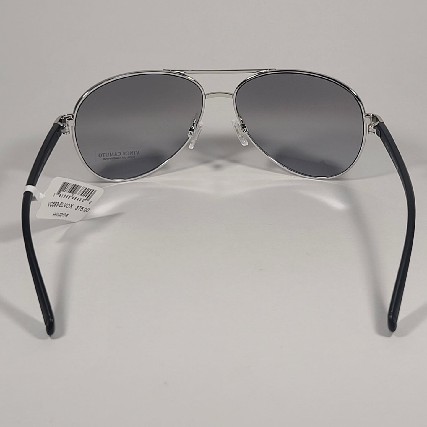 Vince Camuto VC593 SLVOX Aviator Sunglasses Silver Black Frame Silver Mirror Lens - Sunglasses