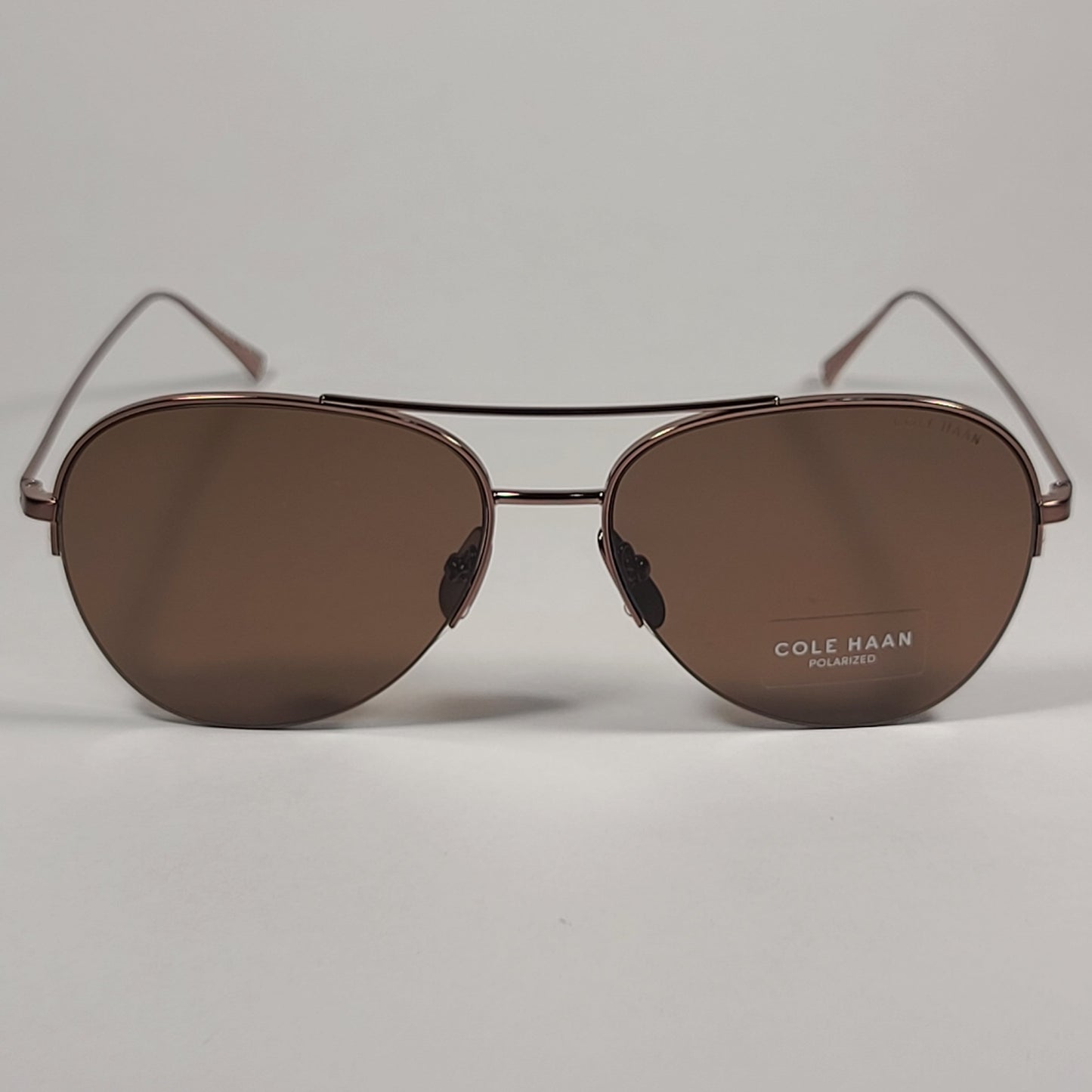 Cole Haan Rimless Aviator Polarized Sunglasses Brown Frame And Lens CH6079 200 BROWN - Sunglasses