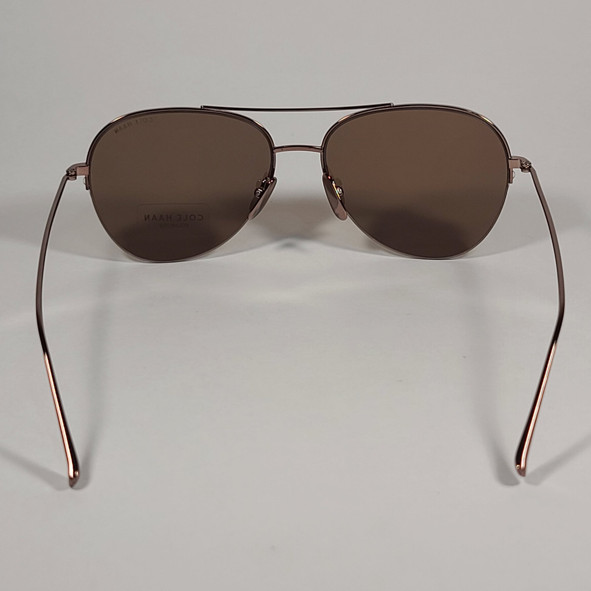 Cole Haan Rimless Aviator Polarized Sunglasses Brown Frame And Lens CH6079 200 BROWN - Sunglasses