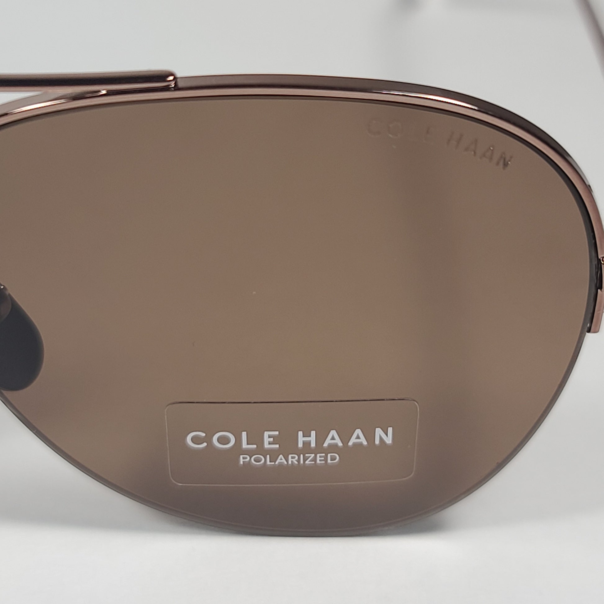 Cole Haan Rimless Aviator Polarized Sunglasses Brown Frame And Lens CH6079 200 BROWN - Sunglasses