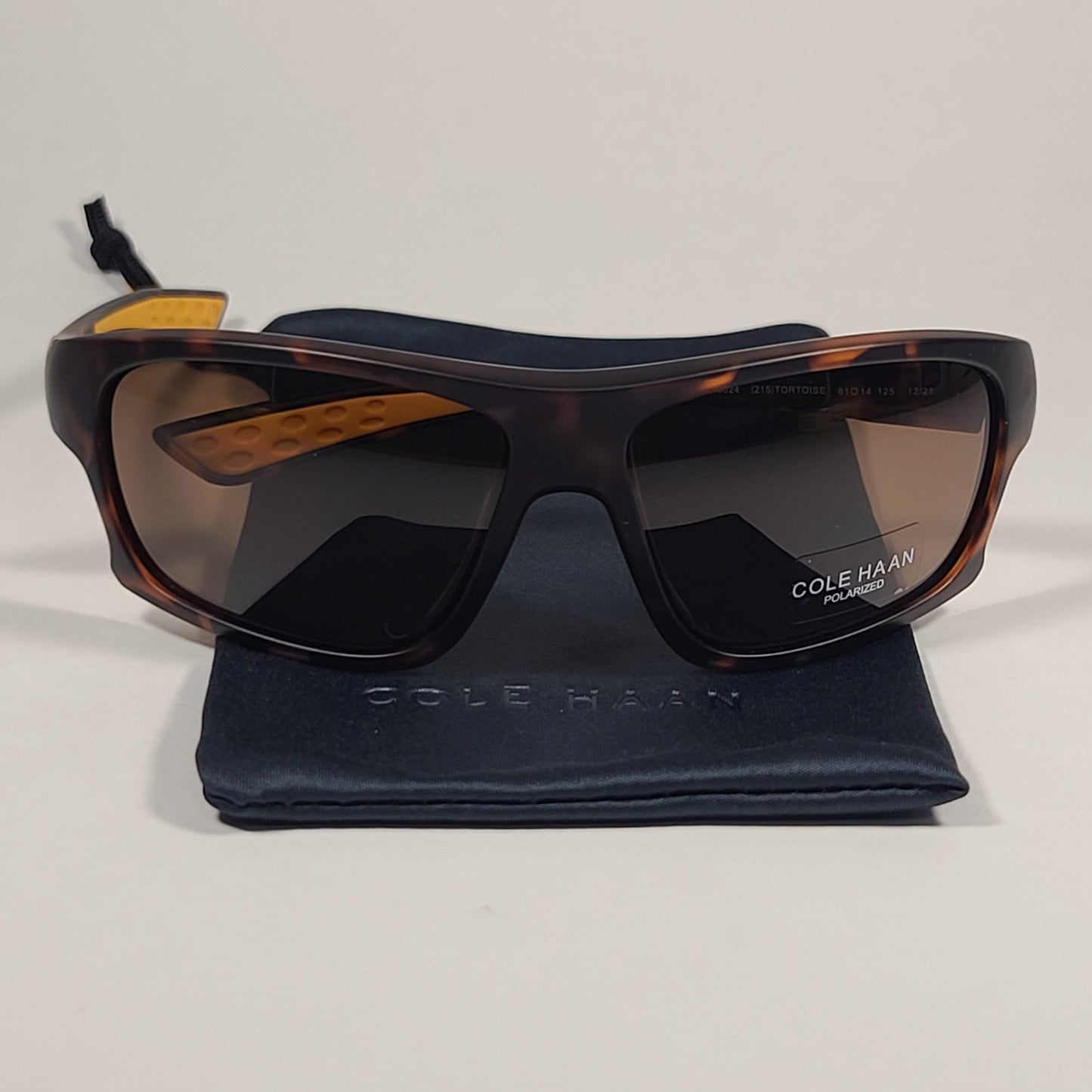 Cole Haan CH8024 215 TORTOISE Polarized Wrap Sunglasses Brown Tortoise Frame Brown Lens - Sunglasses