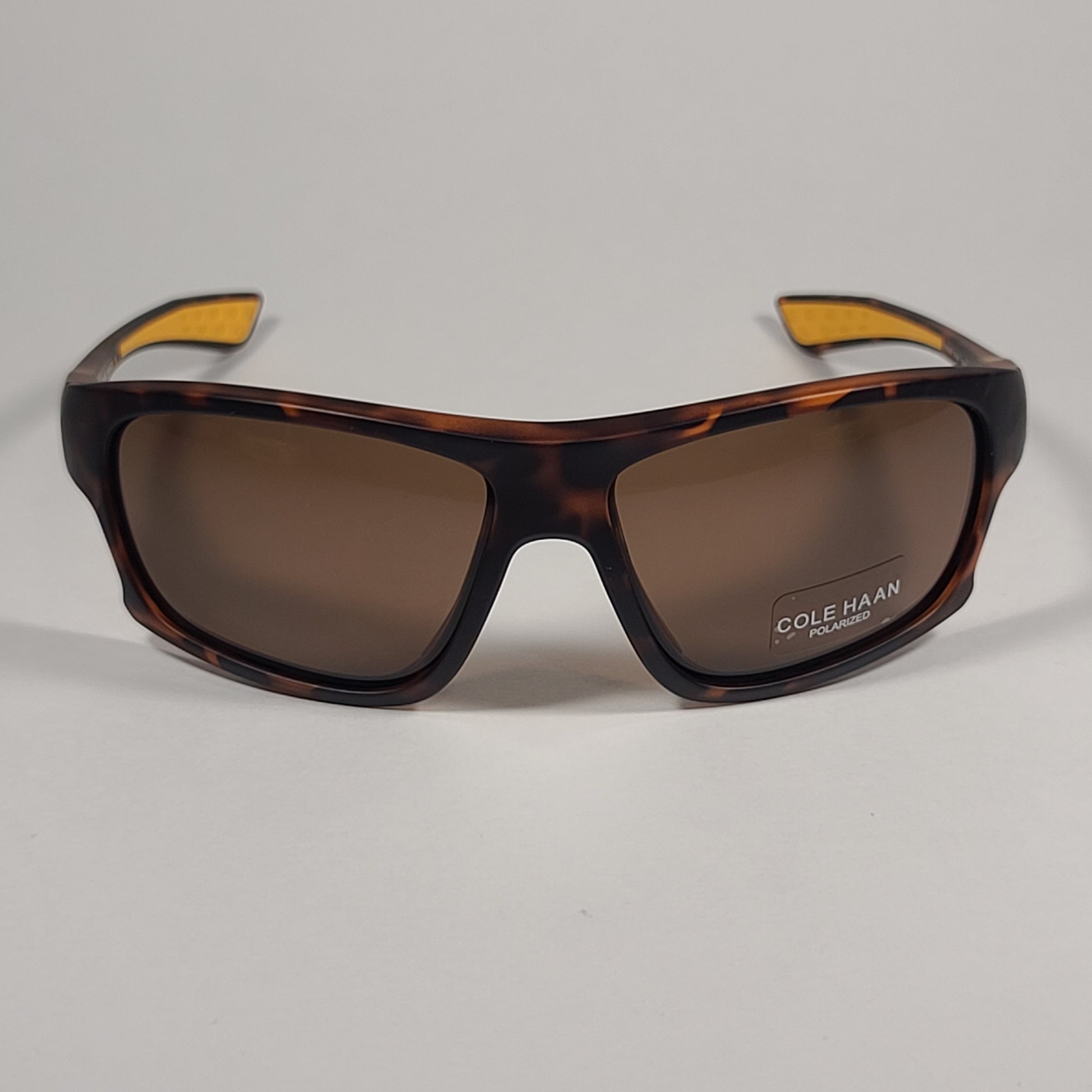 Cole Haan CH8024 215 TORTOISE Polarized Wrap Sunglasses Brown Tortoise Frame Brown Lens - Sunglasses