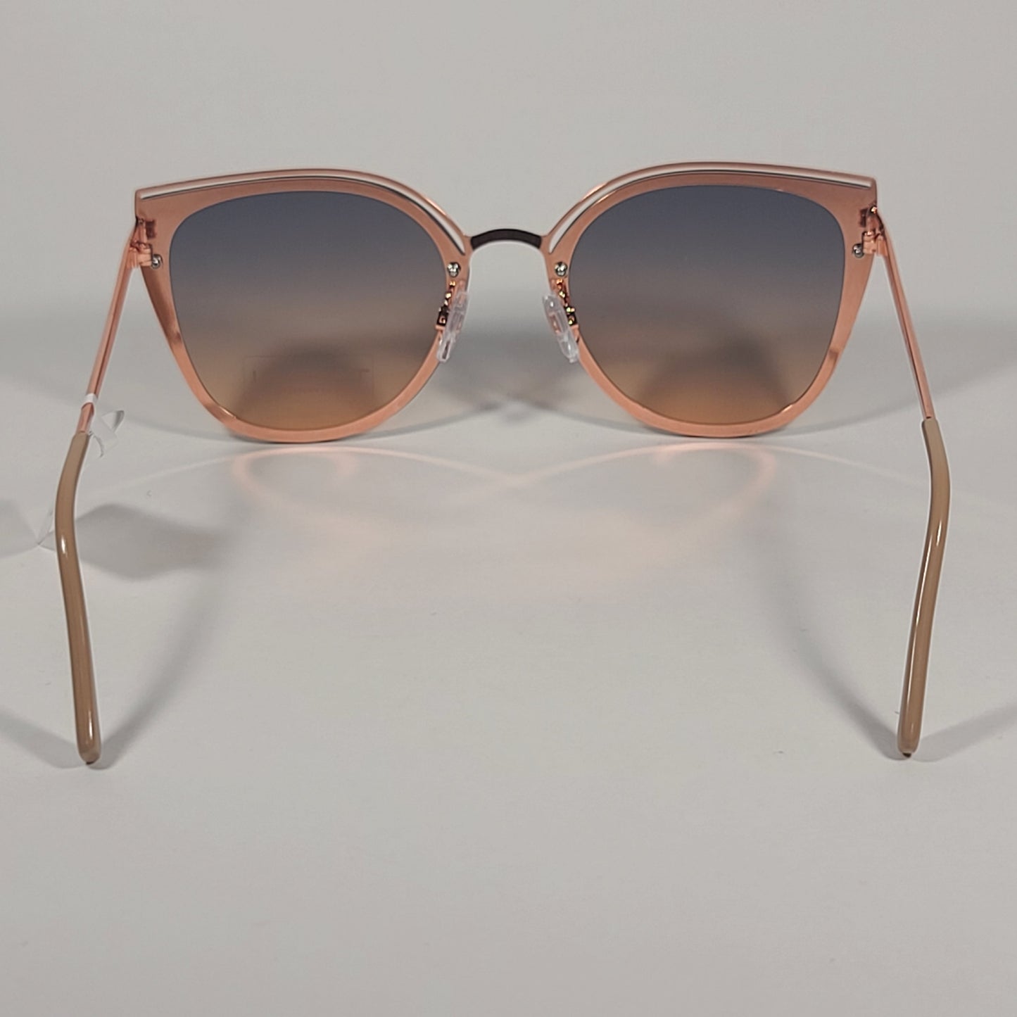 Tahari Rimless Cat Eye Sunglasses Rose Gold Nude Frame Gradient Lens TH809 RGDND - Sunglasses