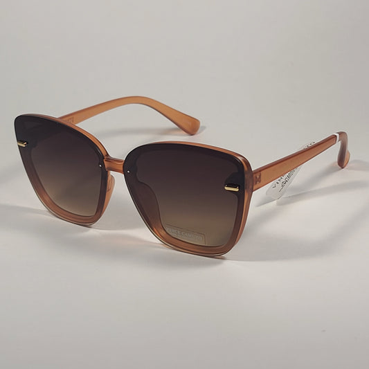 Vince Camuto VC907 ND Rimless Cat Eye Sunglasses Nude Orange Brown Yellow Gradient Lens - Sunglasses
