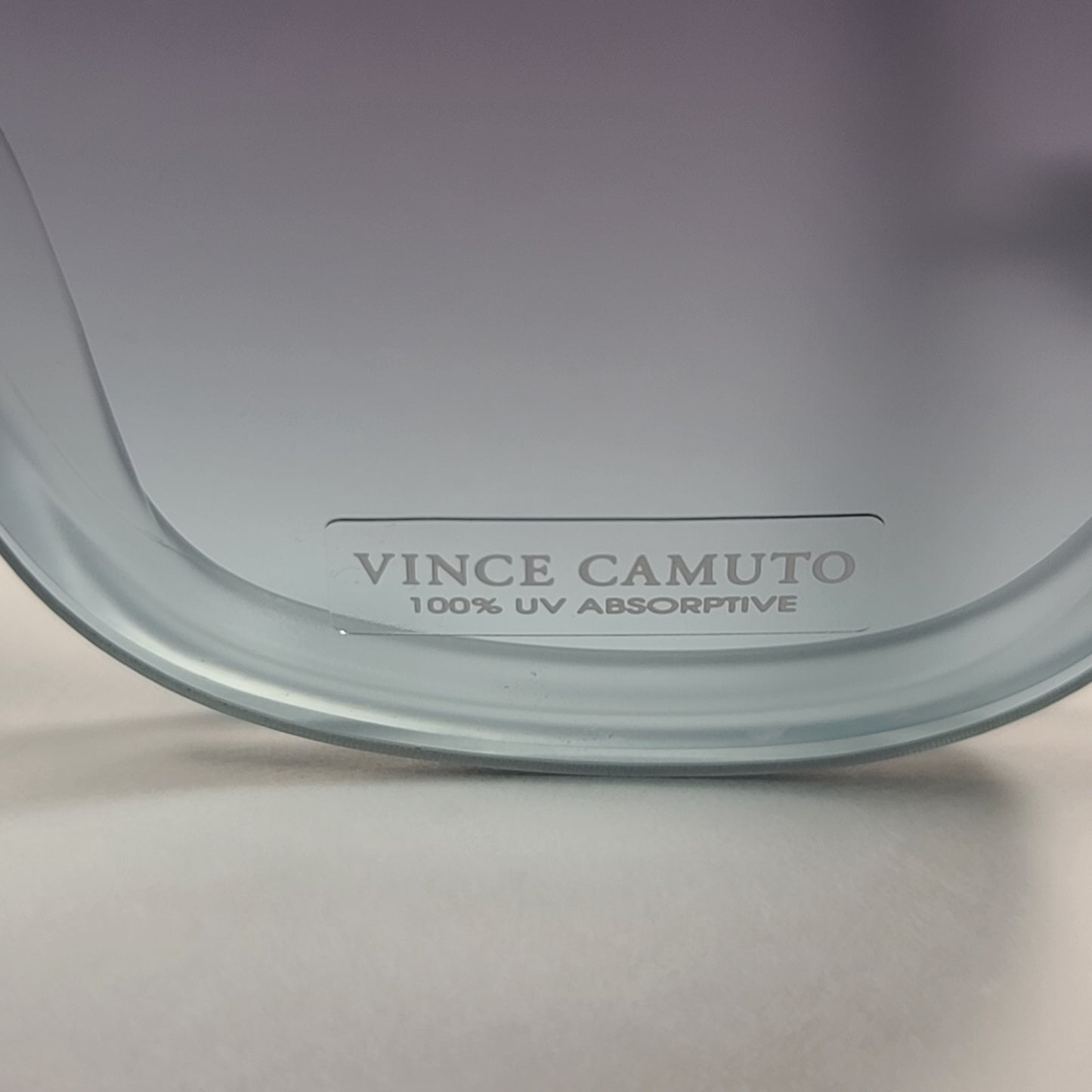 Vince Camuto VC907 CLR Rimless Cat Eye Sunglasses Cloudy Clear Frame Gray To Green Gradient Lens - Sunglasses