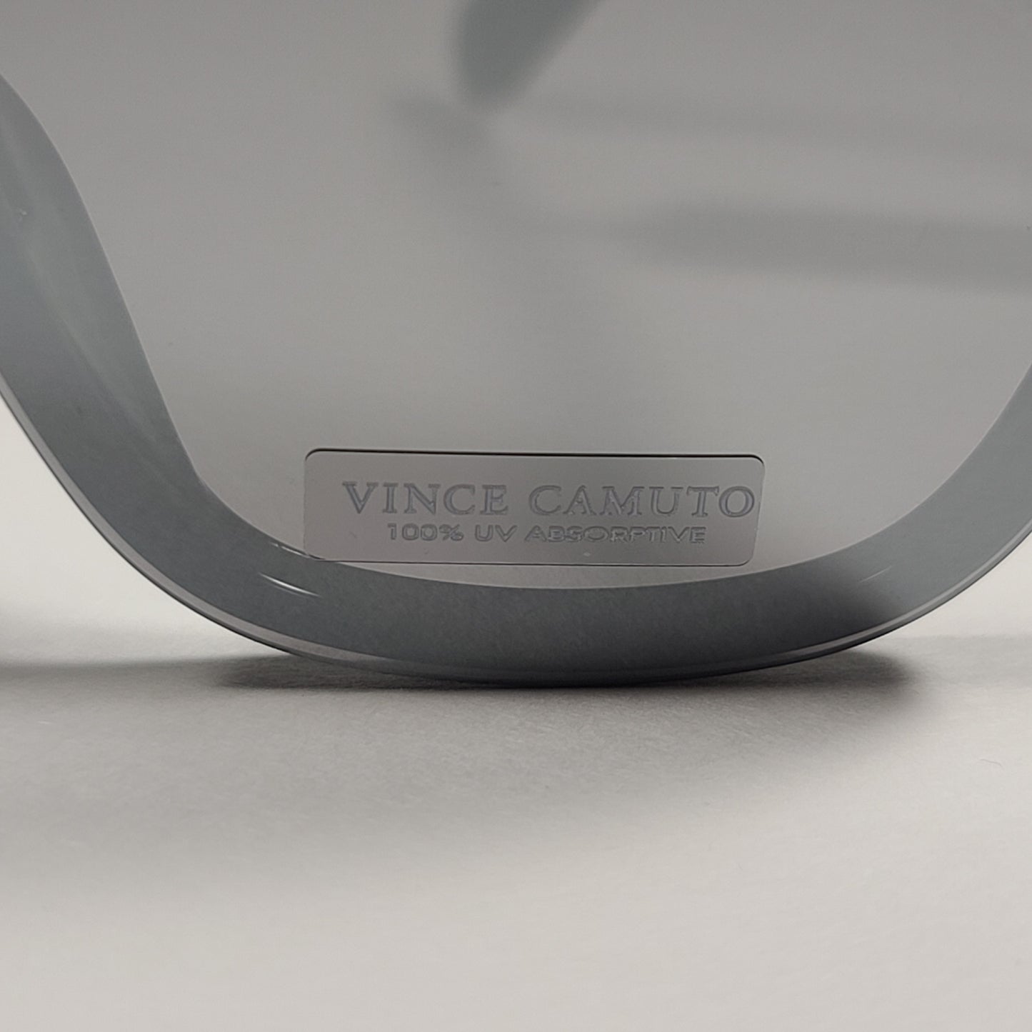 Vince Camuto VC907 OX Rimless Cat Eye Sunglasses Shiny Black Gray Mirror Flash Lens - Sunglasses