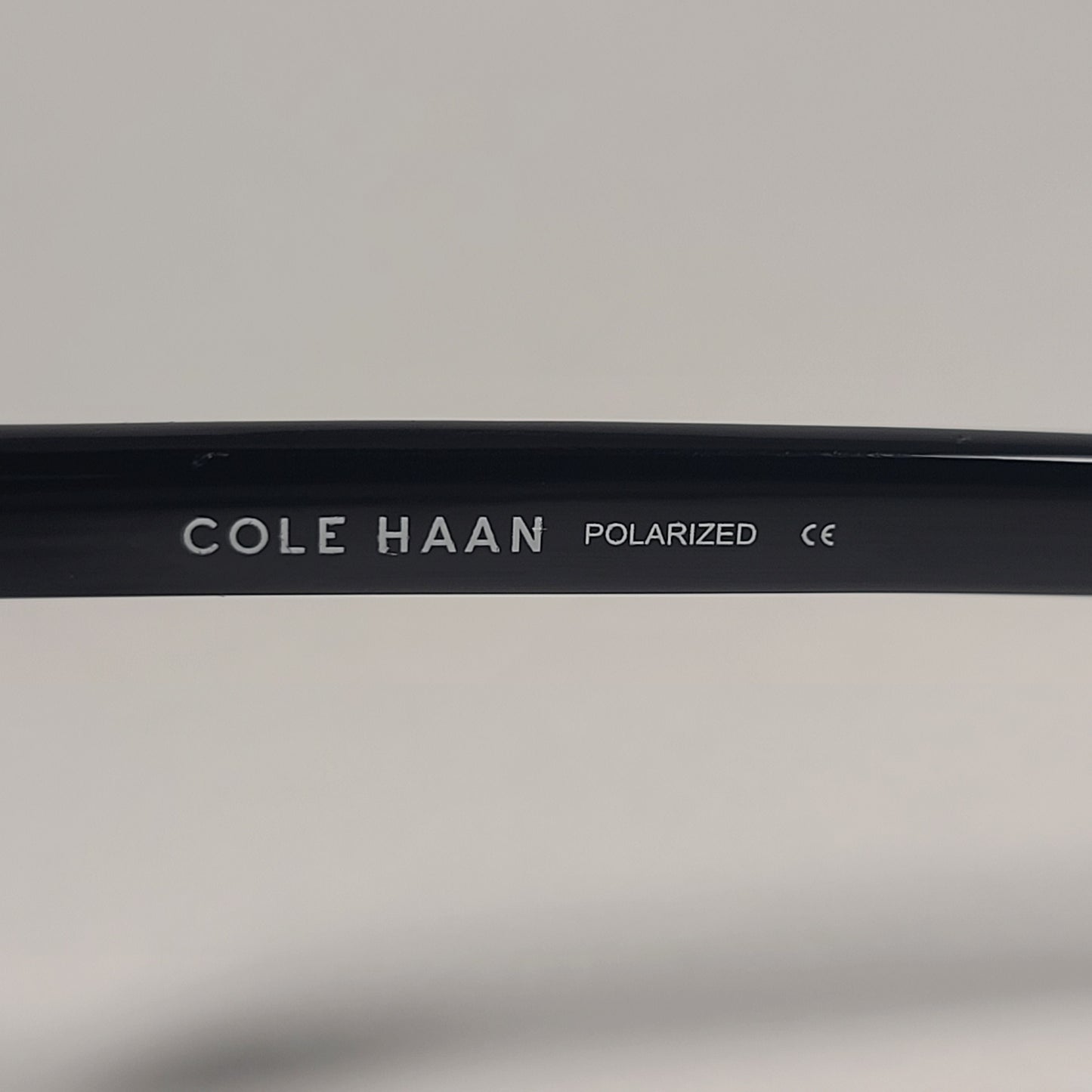 Cole Haan CH7039 002 Polarized Square Club Sunglasses Shiny Black Matte Gold Frame Gray Lens - Sunglasses