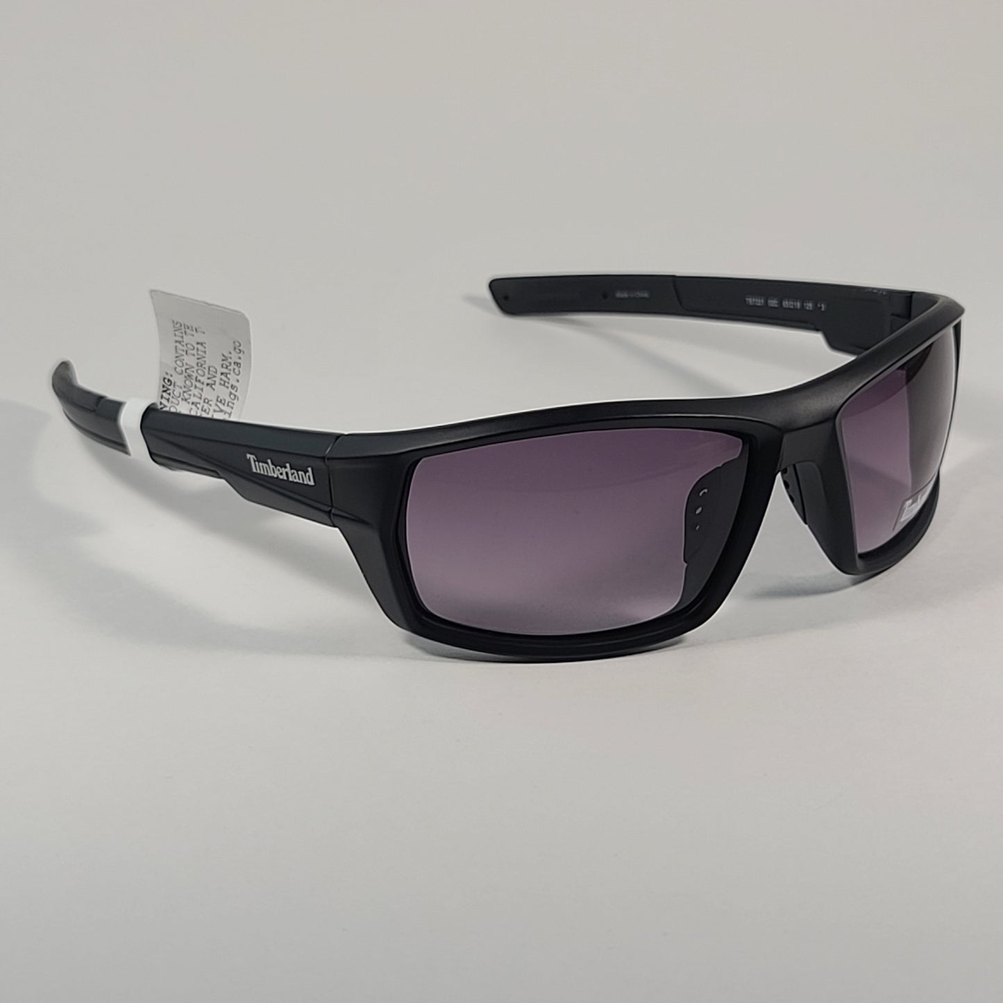 Timberland TB7221 02C Wrap Sunglasses Matte Black Frame Smoke Gradient Lens