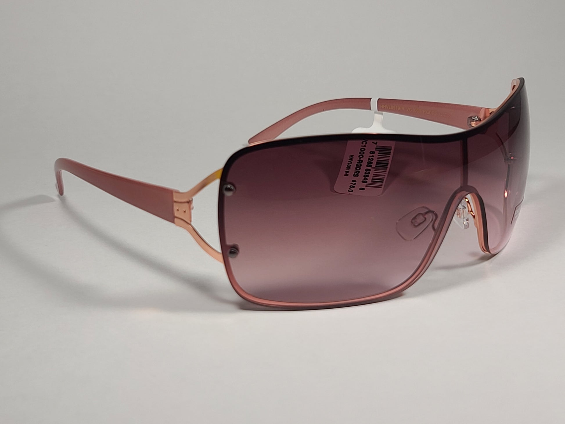 Vince Camuto VC1000 RGDRS Rimless Shield Sunglasses Rose Gold Frame Rose Gradient Lens - Sunglasses