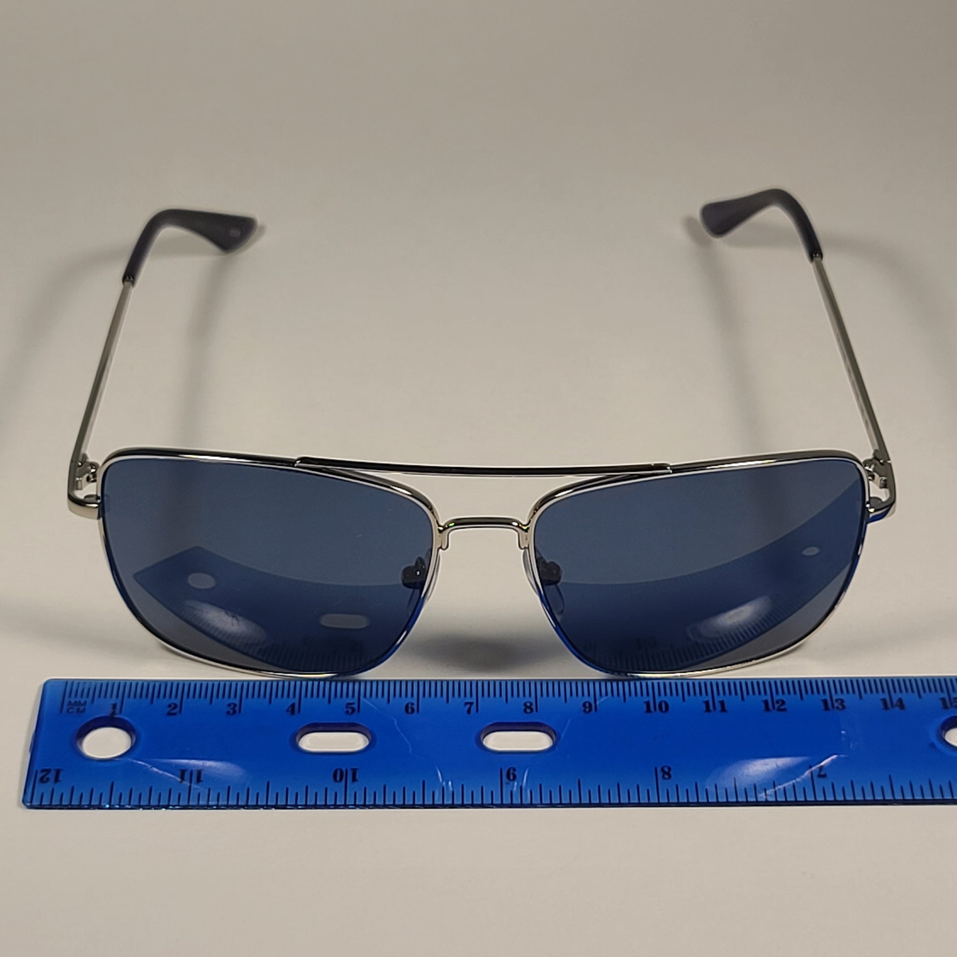 Calvin Klein Navigator Sunglasses CK19136S 045 Silver Frame Blue Lens - Sunglasses