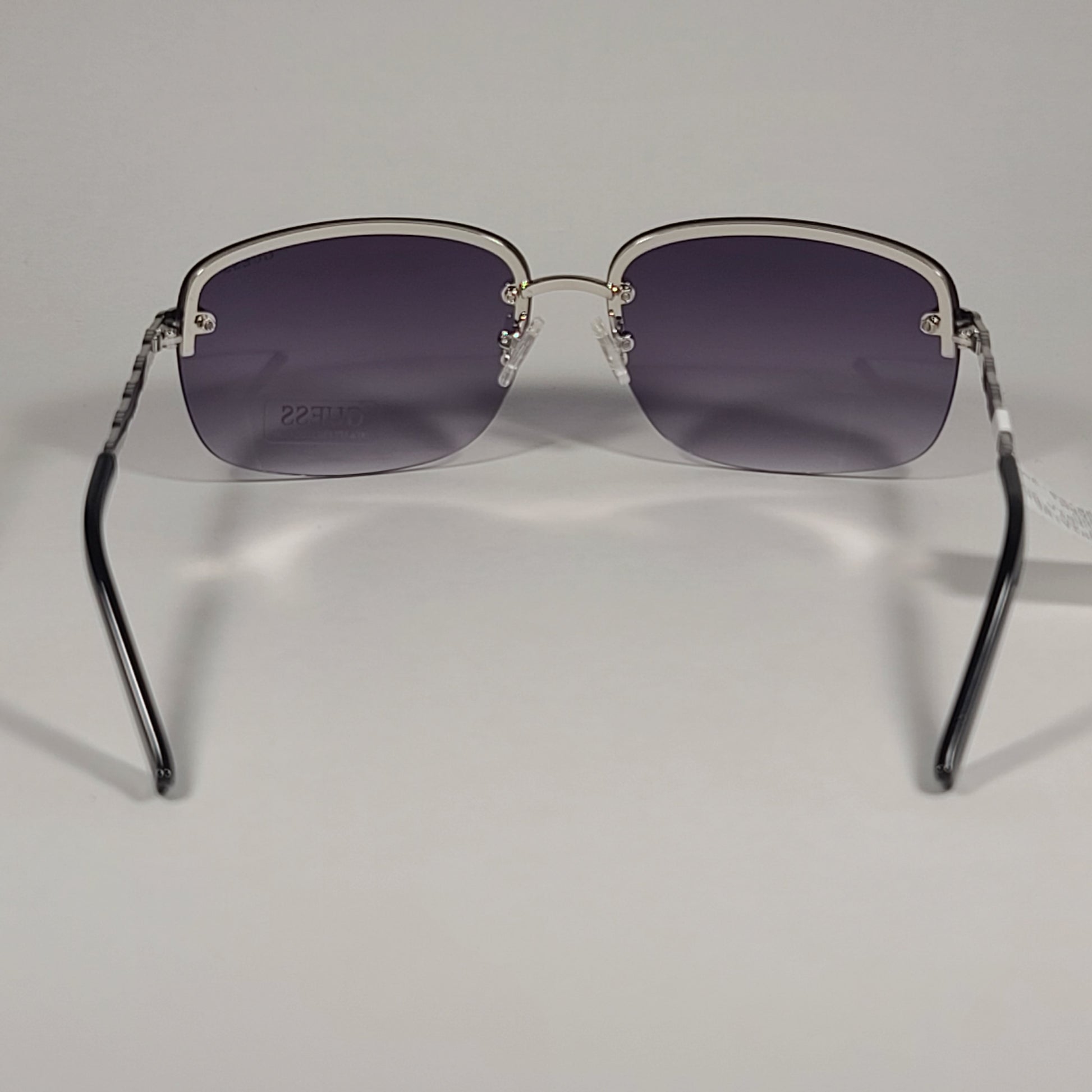 Guess GF0388 10B Rimless Sunglasses Silver Tone Frame Metal Smoke Gradient Lens - Sunglasses