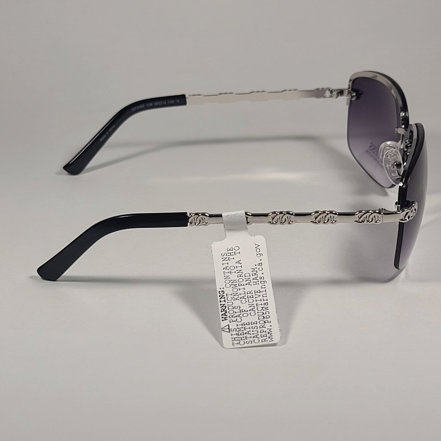 Guess GF0388 10B Rimless Sunglasses Silver Tone Frame Metal Smoke Gradient Lens - Sunglasses