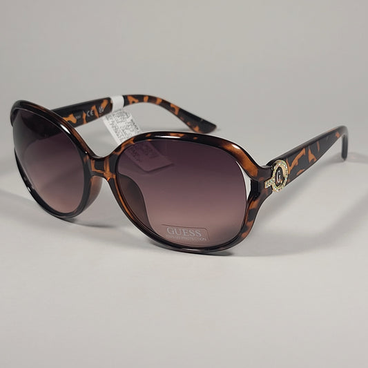 Guess GF0366 52F Vented Oval Sunglasses Brown Tortoise Gradient Lens - Sunglasses