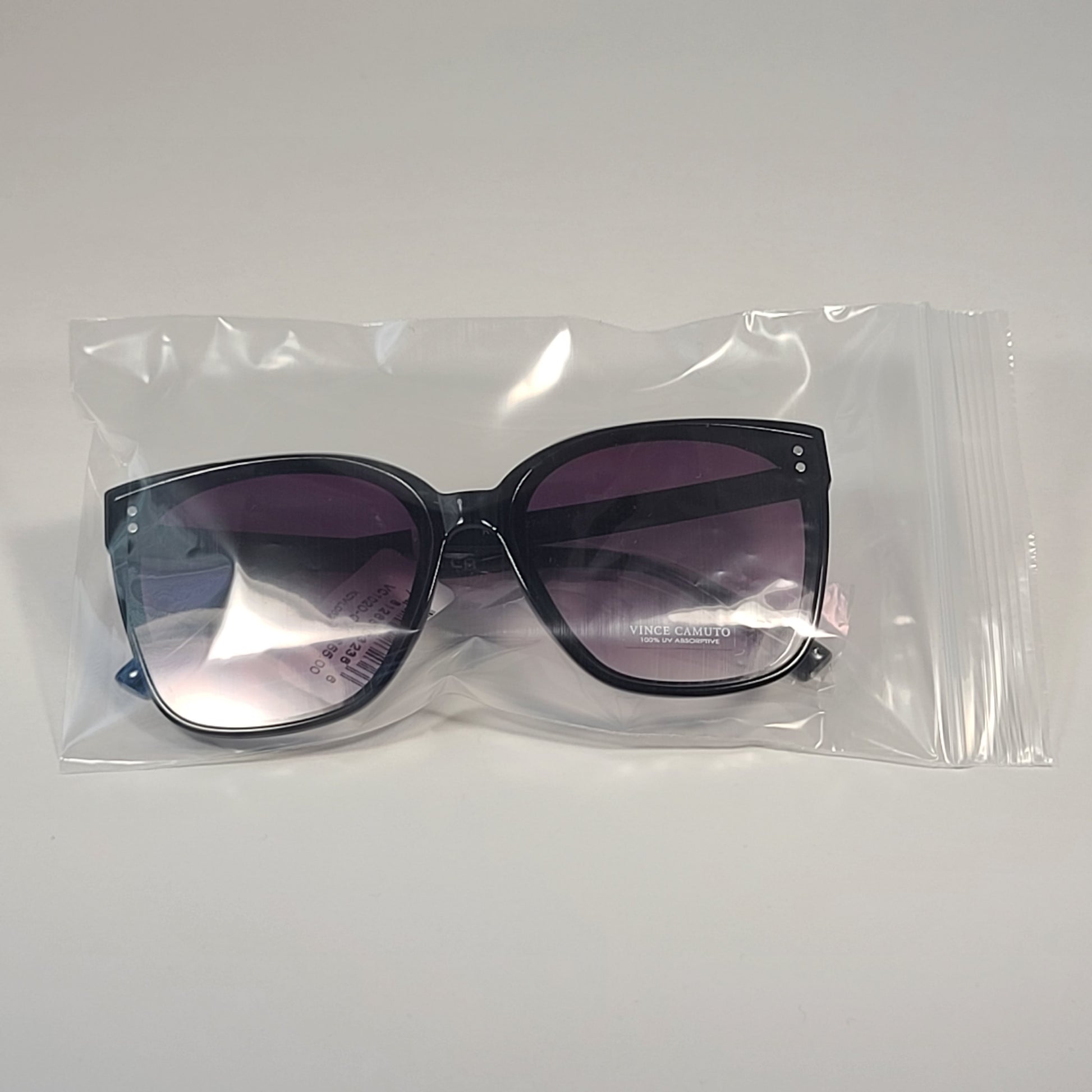 Vince Camuto VC1020 OX Oversize Cat Eye Sunglasses Shiny Black Smoke Gradient Lens - Sunglasses