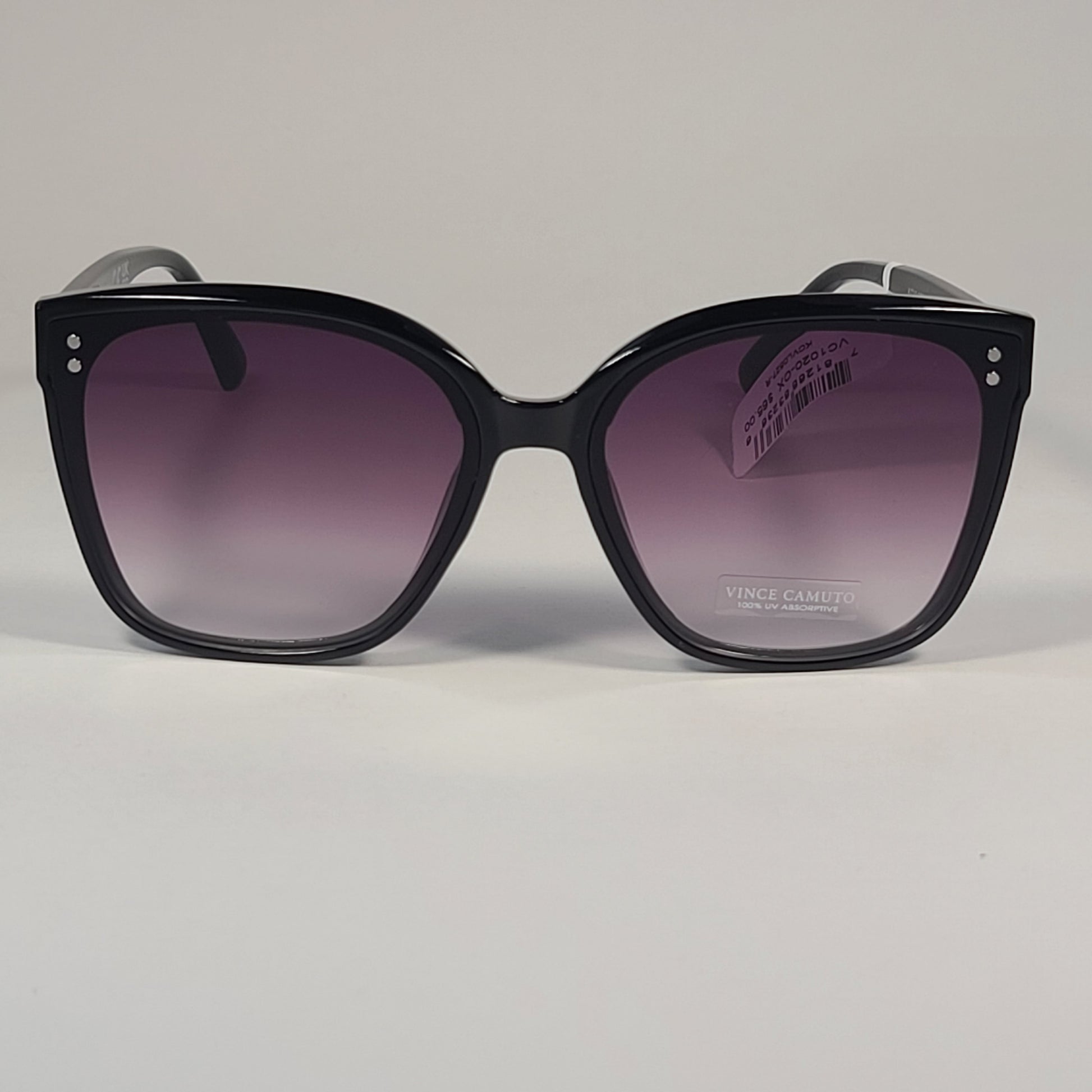 Vince Camuto VC1020 OX Oversize Cat Eye Sunglasses Shiny Black Smoke Gradient Lens - Sunglasses