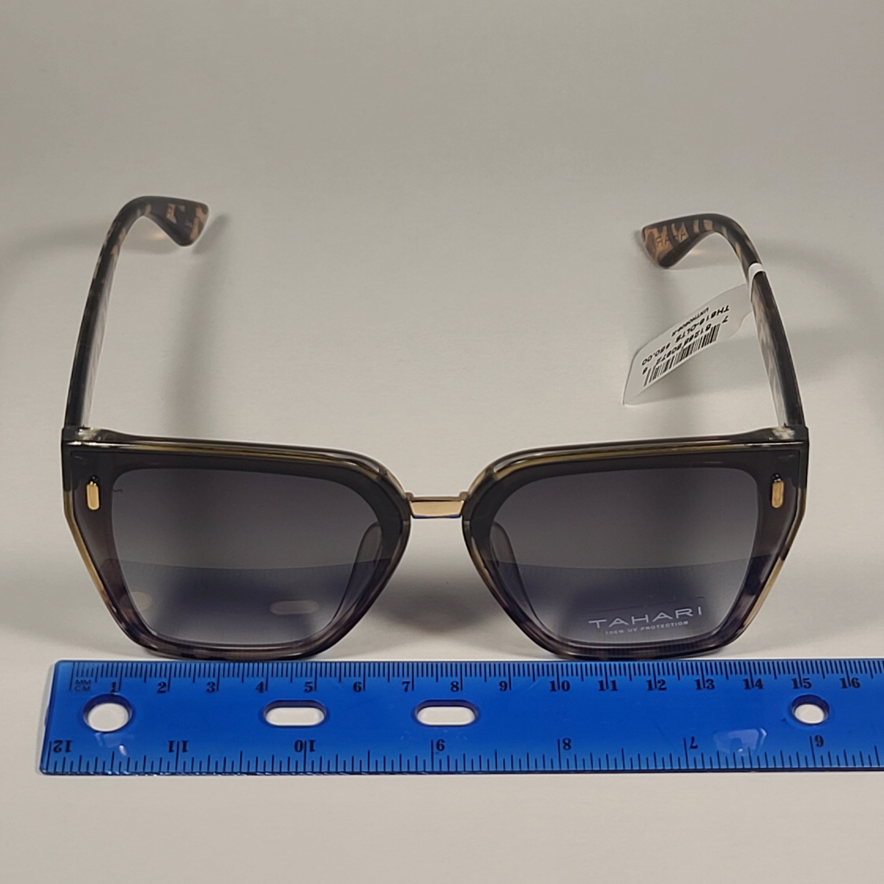 Tahari Cat Eye Shield Sunglasses Light Tortoise Frame Gray Gradient TH816  OLTS