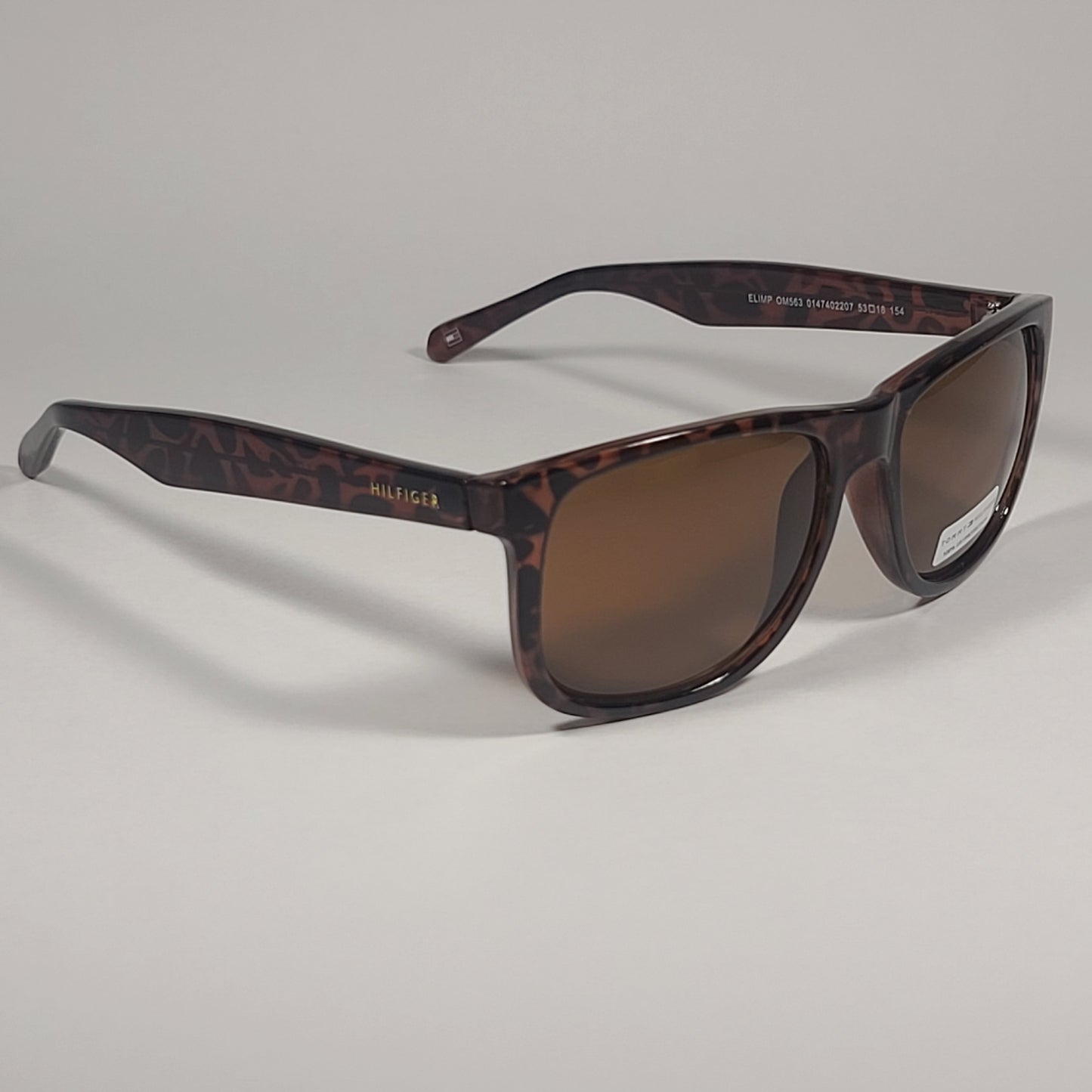 Tommy Hilfiger Elimp Rectangle Sunglasses Brown Tortoise Frame Brown Lens ELIMP OM563 - Sunglasses