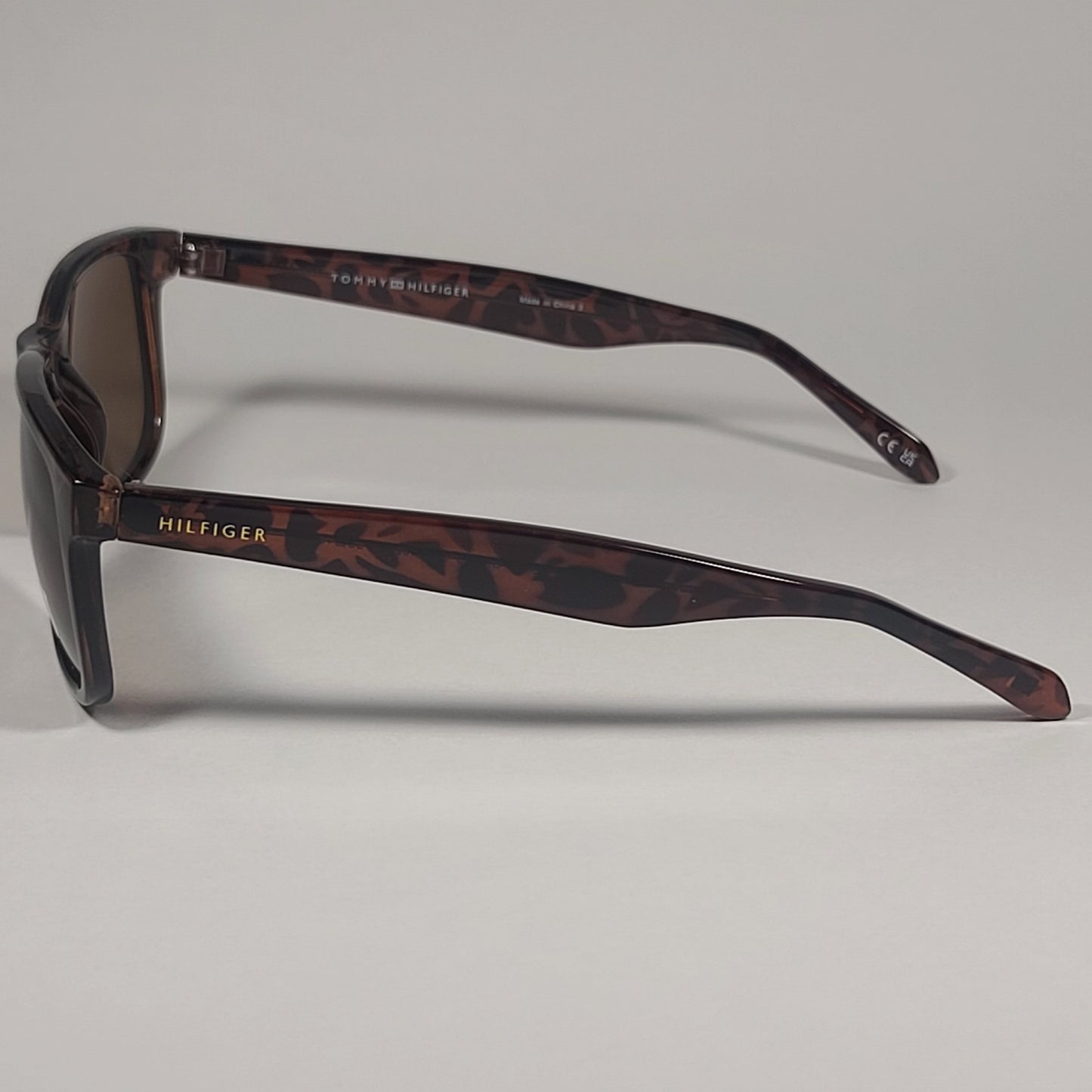 Tommy Hilfiger Elimp Rectangle Sunglasses Brown Tortoise Frame Brown Lens ELIMP OM563 - Sunglasses