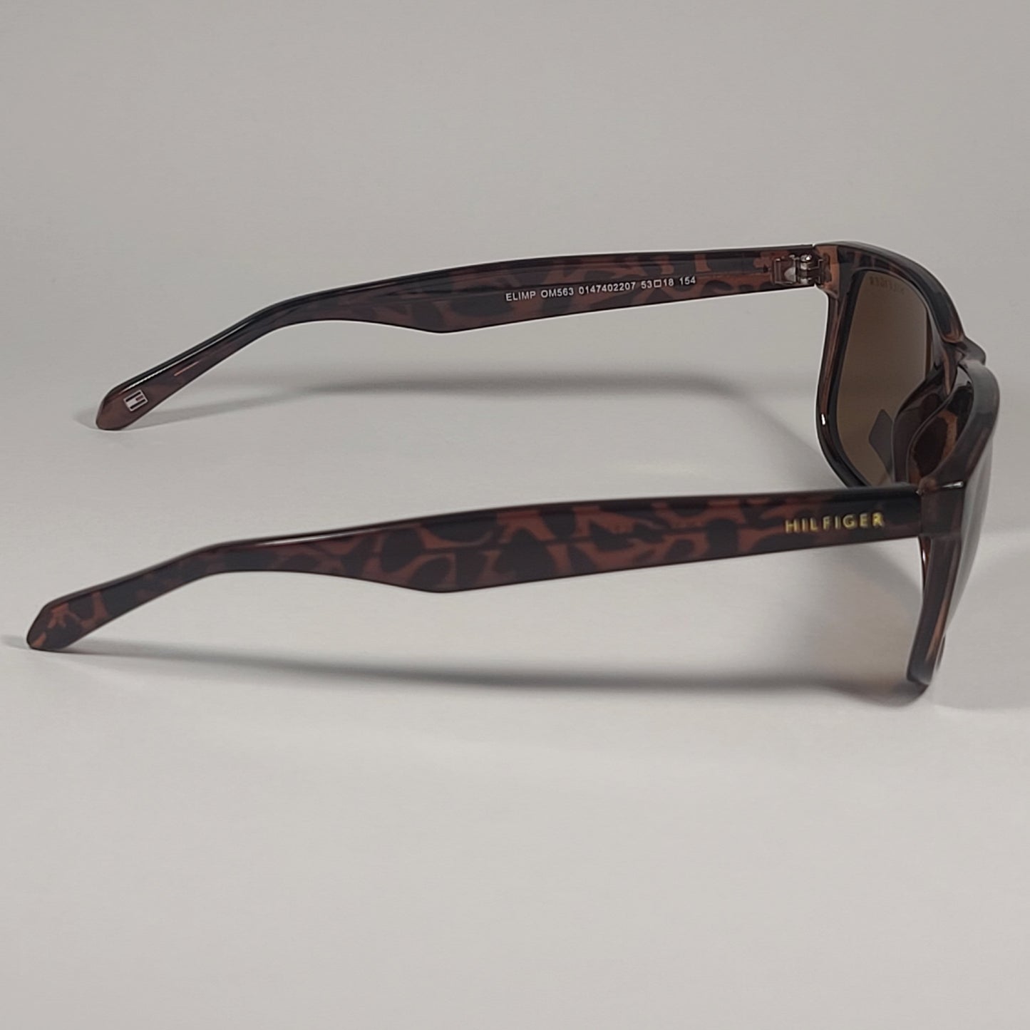 Tommy Hilfiger Elimp Rectangle Sunglasses Brown Tortoise Frame Brown Lens ELIMP OM563 - Sunglasses