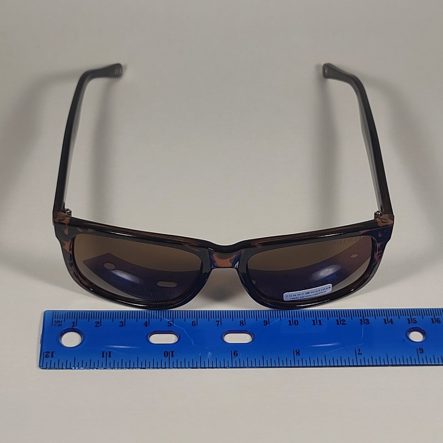 Tommy Hilfiger Elimp Rectangle Sunglasses Brown Tortoise Frame Brown Lens ELIMP OM563 - Sunglasses