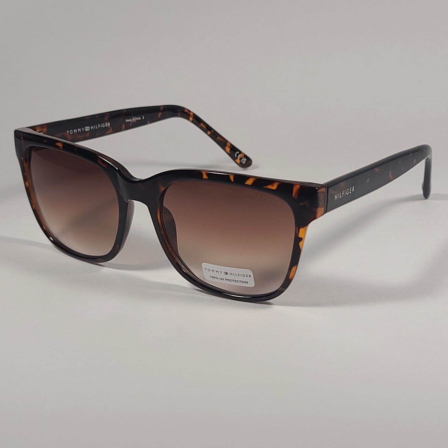 Tommy Hilfiger Lilly Square Sunglasses Brown Tortoise Frame Brown Gradient Lens LILLY WP OL481 - Sunglasses